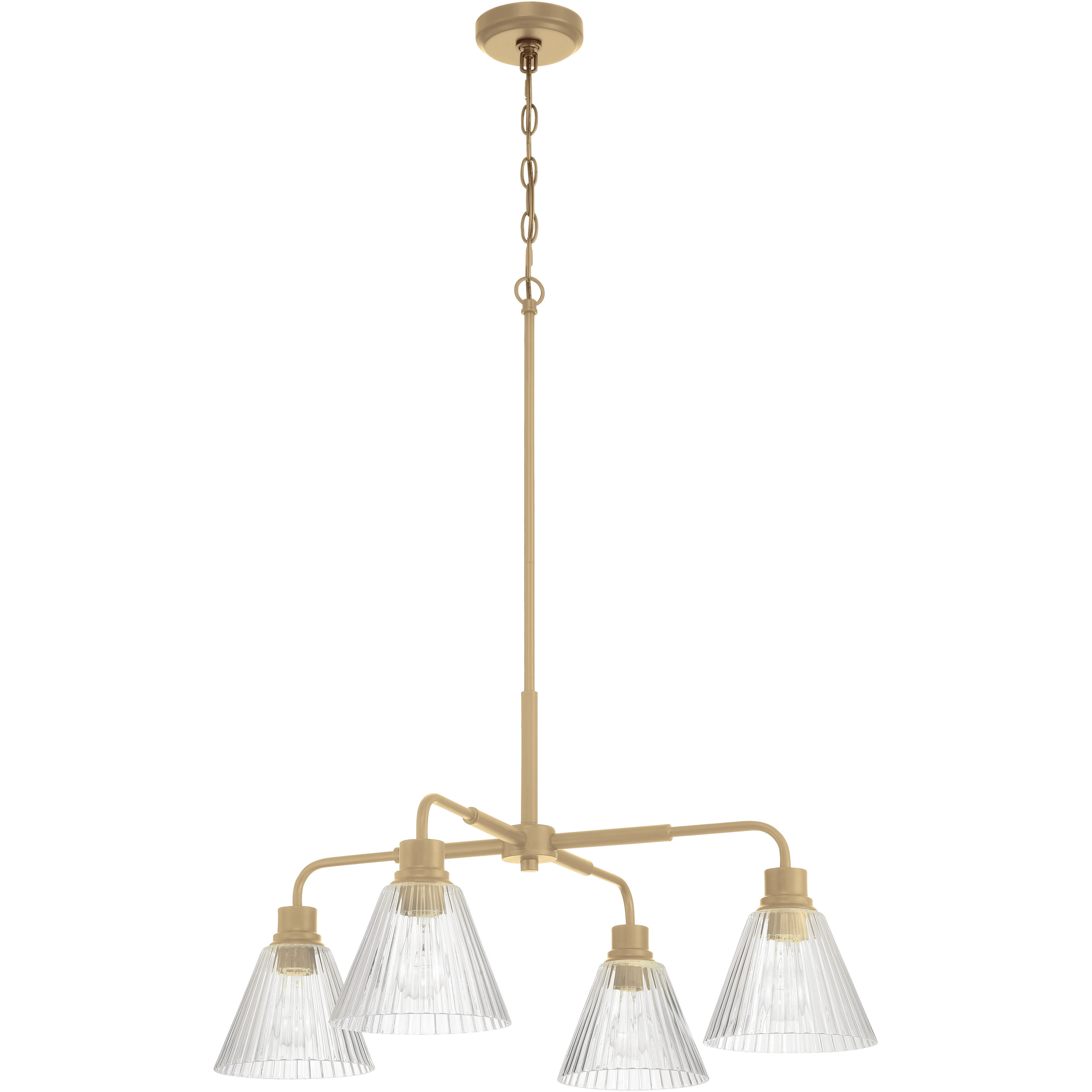 Pleated 4 Light 30 inch Premium Bronze Chandelier Ceiling Light