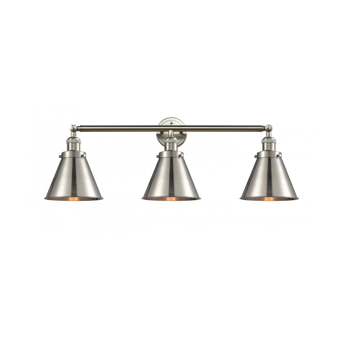 Franklin Restoration Appalachian 3 Light 32 inch Brushed Satin Nickel Bath Vanity Light Wall Light, Franklin Restoration