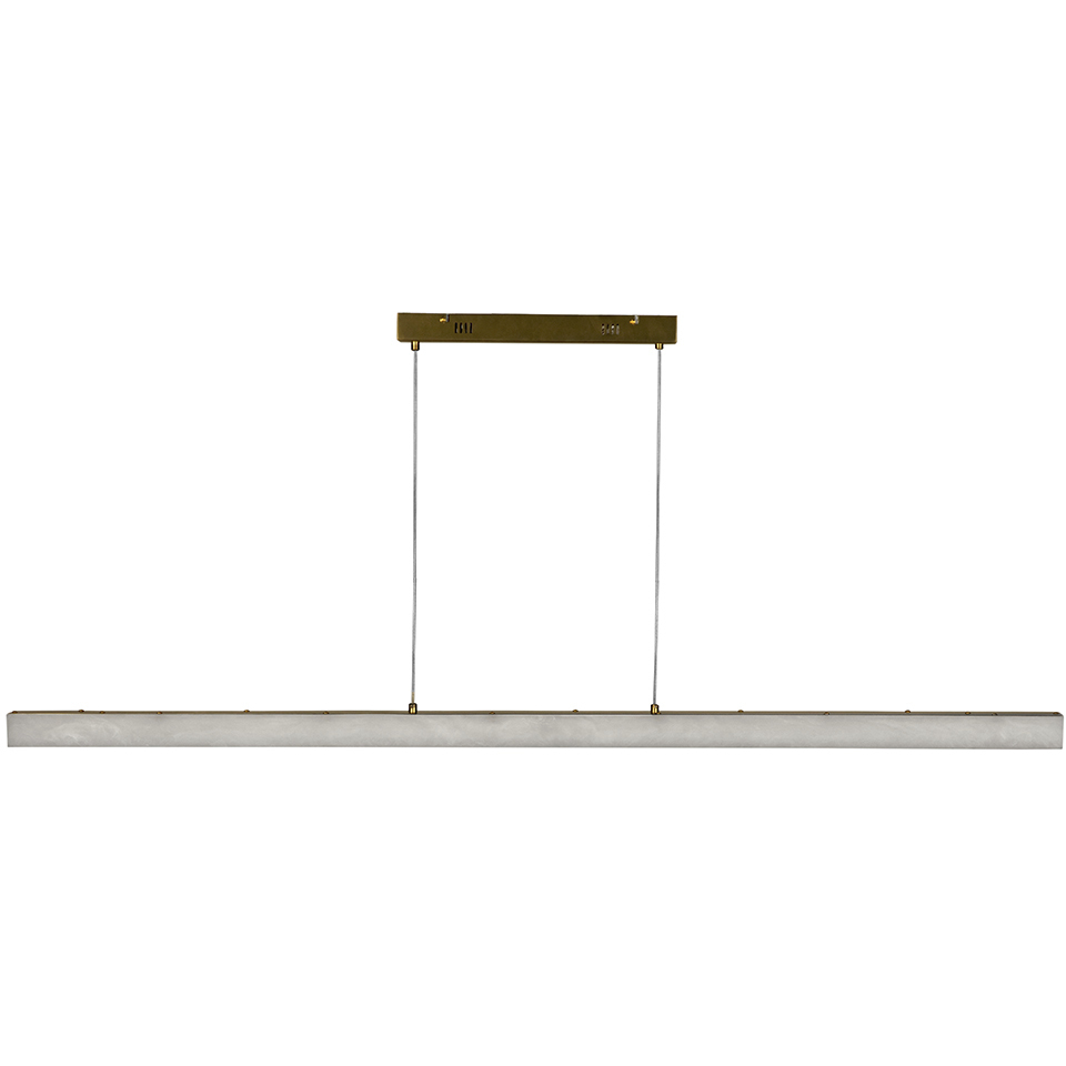 Astoria 1 Light 60 inch Light Stone and Brass Linear Chandelier Ceiling Light