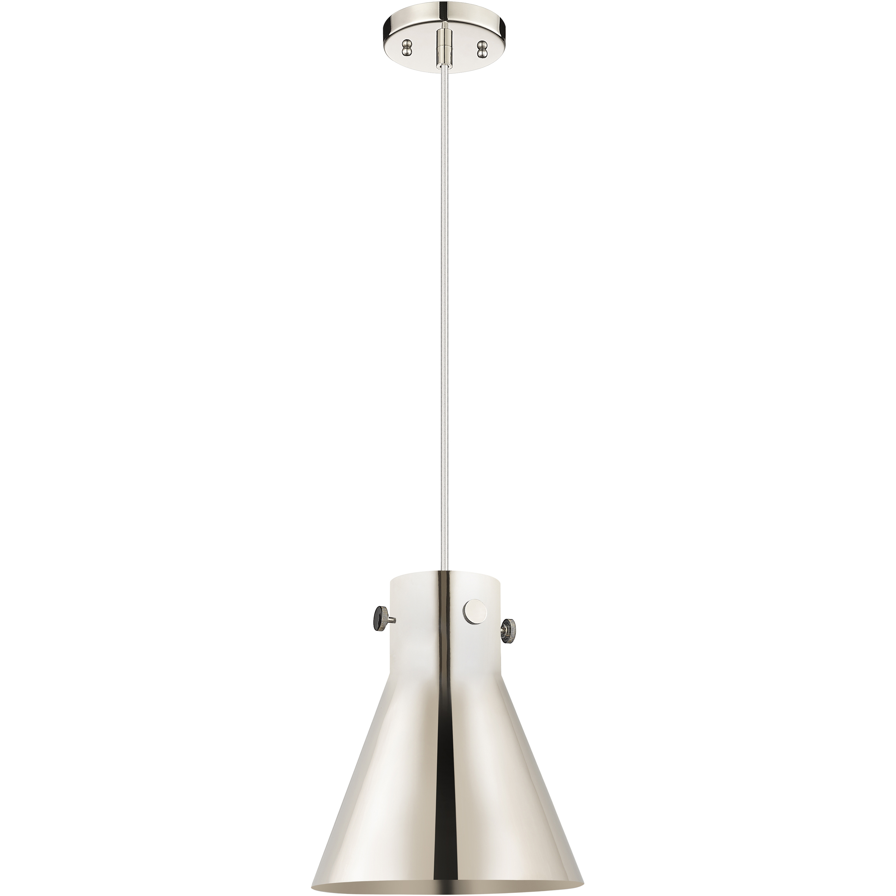 Newton Cone 1 Light 10 inch Polished Nickel Pendant Ceiling Light