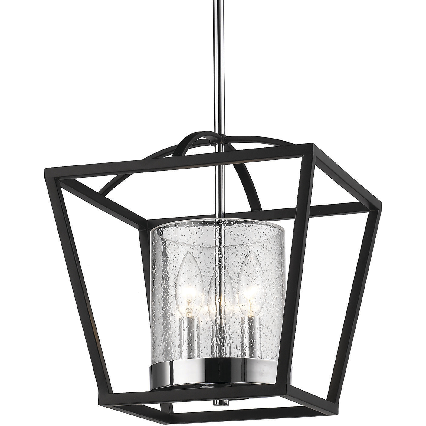 Mercer 3 Light 11.75 inch Matte Black/Chrome Chandelier Ceiling Light, Convertible