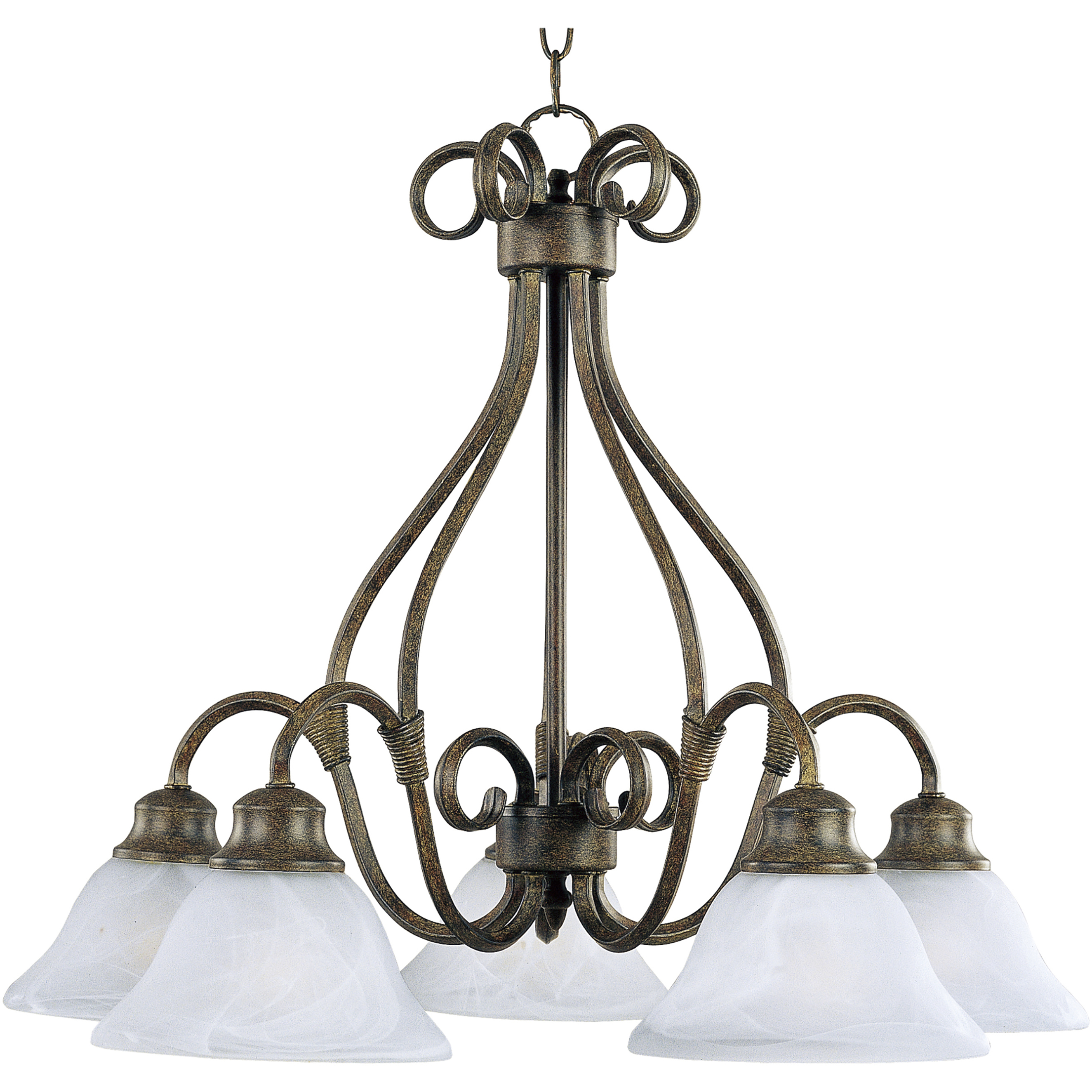 Pacific 5 Light 26.75 inch Kentucky Bronze Down Light Chandelier Ceiling Light