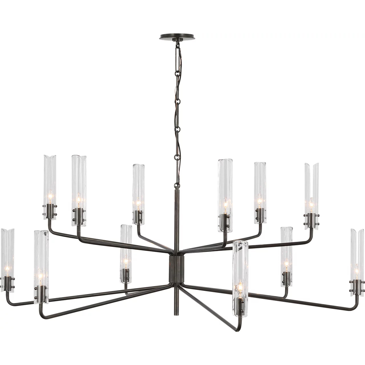 AERIN Casoria LED 56.5 inch Bronze Two Tier Chandelier Ceiling Light, Grande
