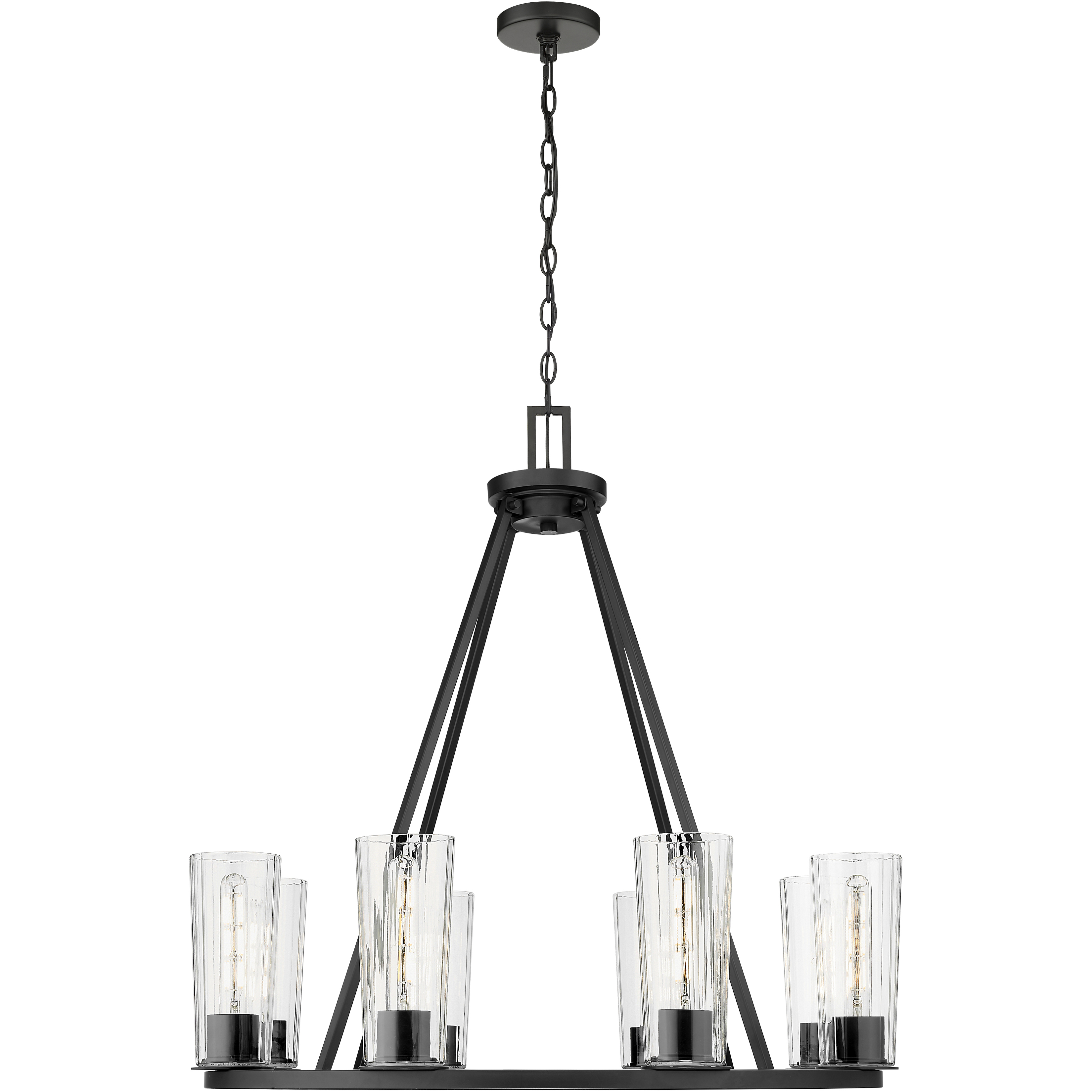 Titus 8 Light 33 inch Matte Black Chandelier Ceiling Light