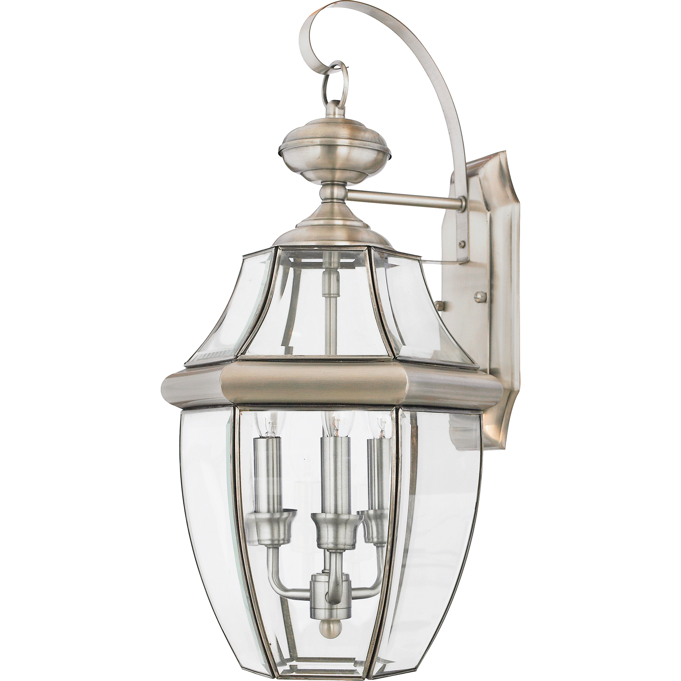 Newbury 3 Light 23 inch Pewter Outdoor Wall Lantern