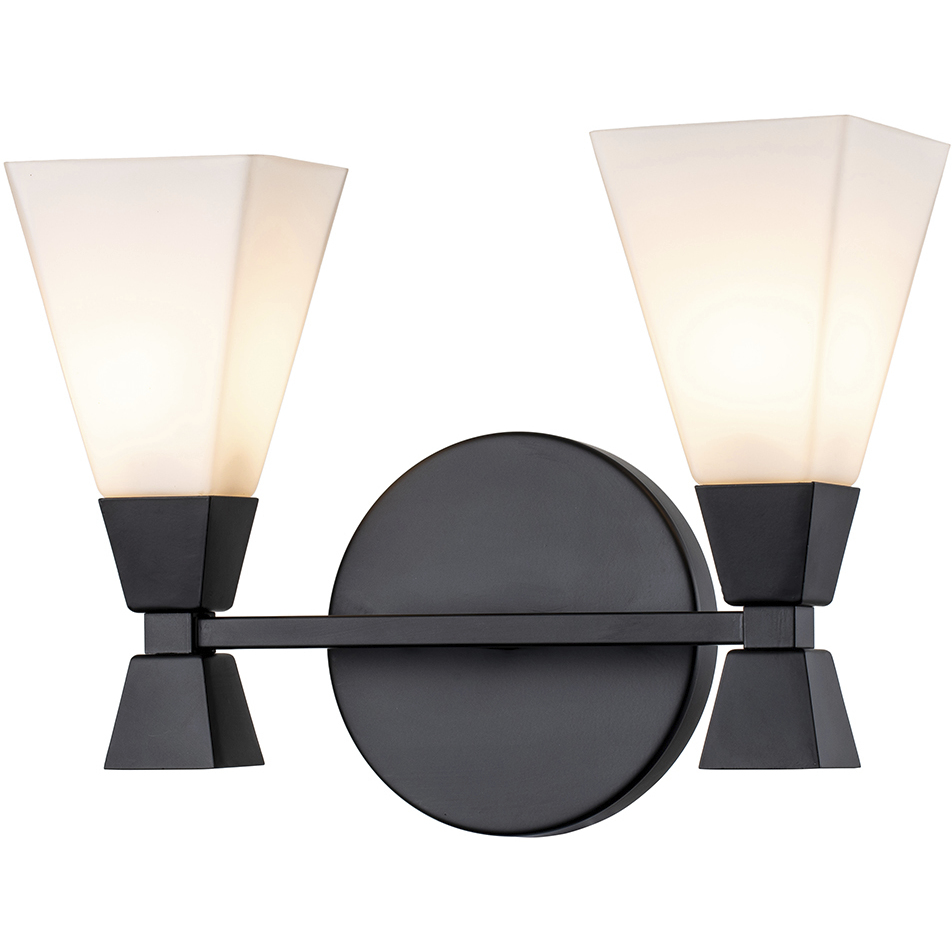Bowtie 2 Light 13.25 inch Matte Black Bath Bar Wall Light