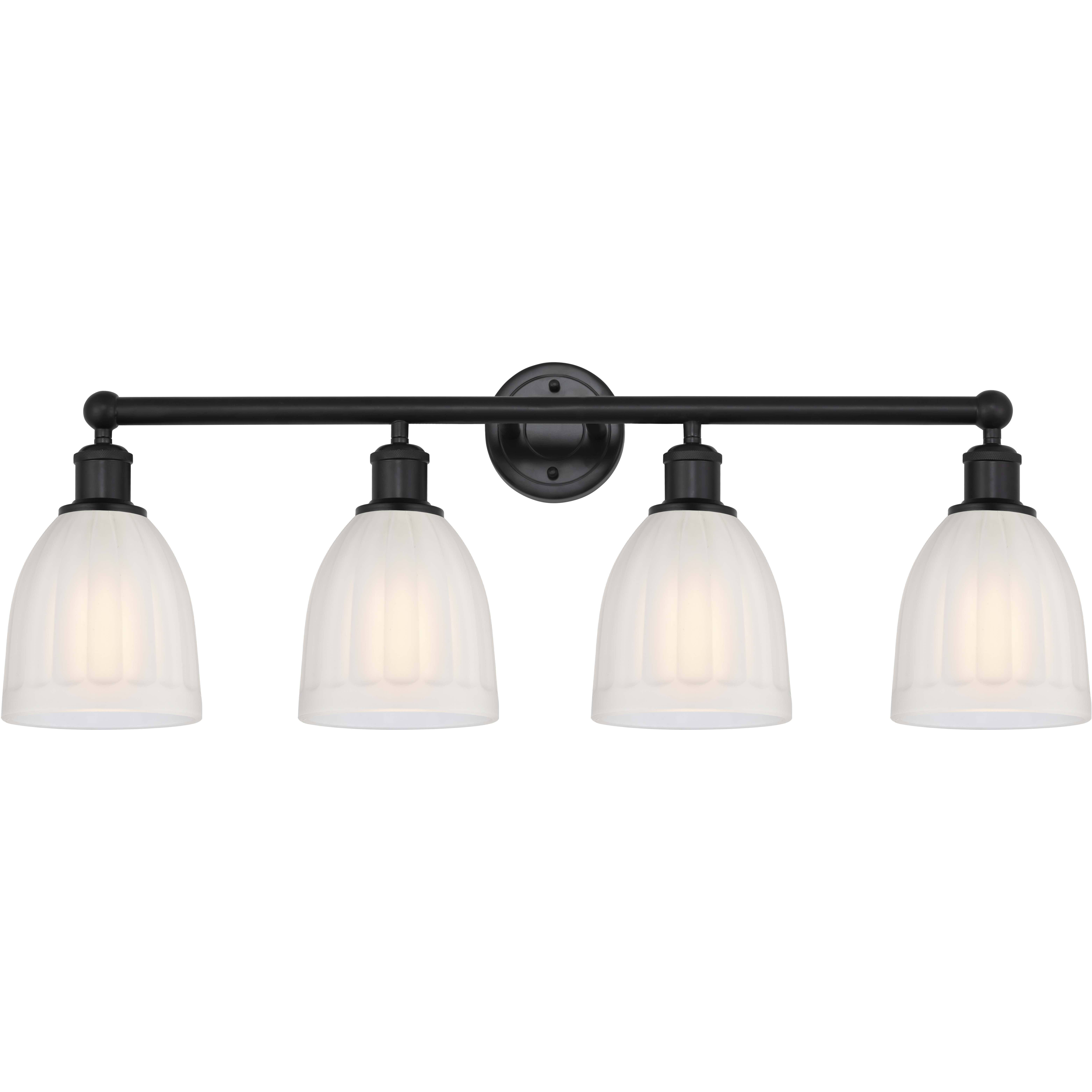 Edison Brookfield 4 Light 33 inch Matte Black Bath Vanity Light Wall Light in White