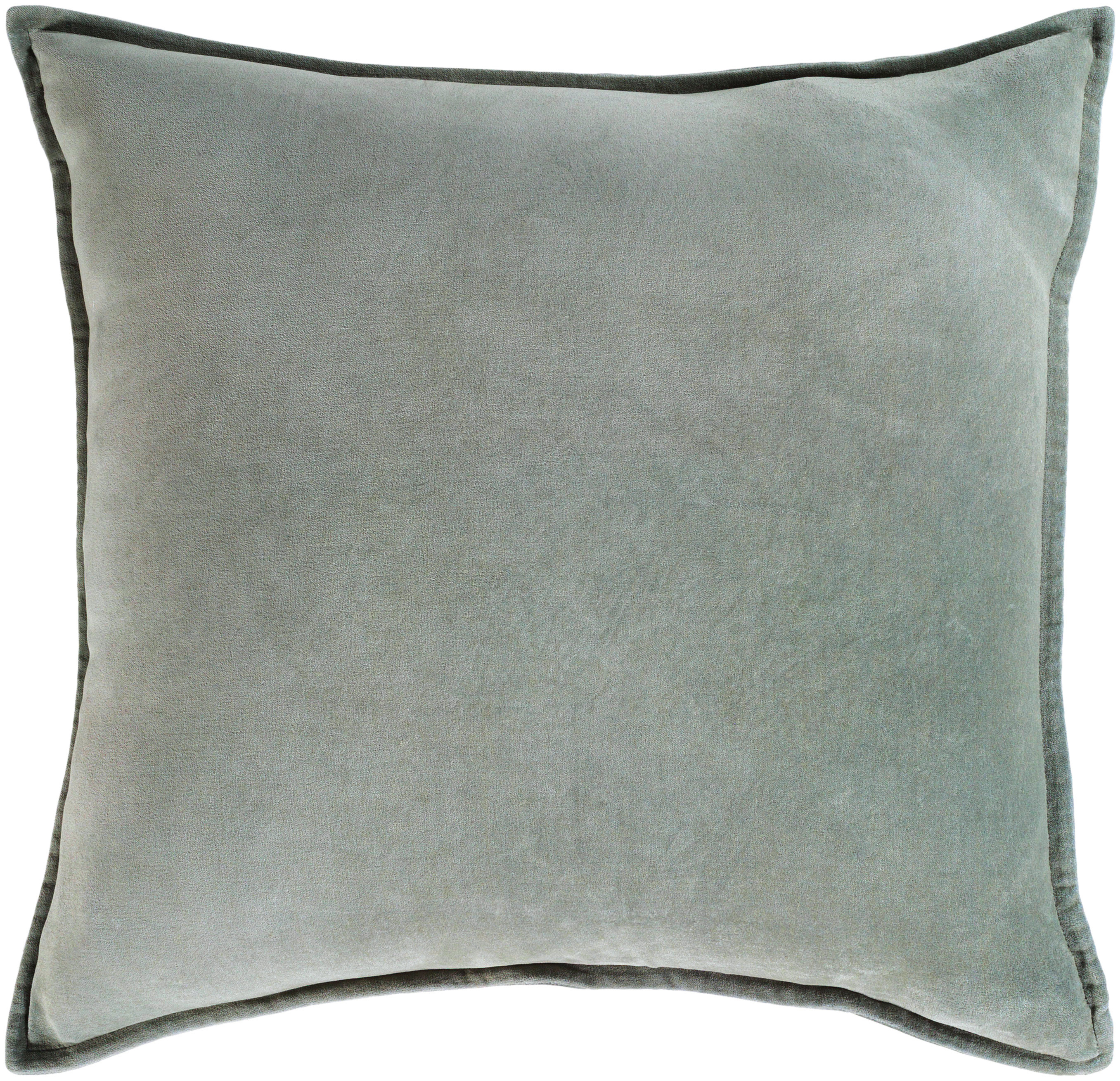 Cotton Velvet 18 X 18 inch Sage Pillow Kit, Square