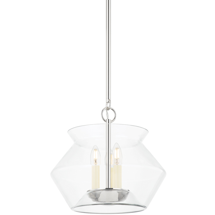 Edmonton 3 Light 15 inch Polished Nickel Hanging Lantern Ceiling Light