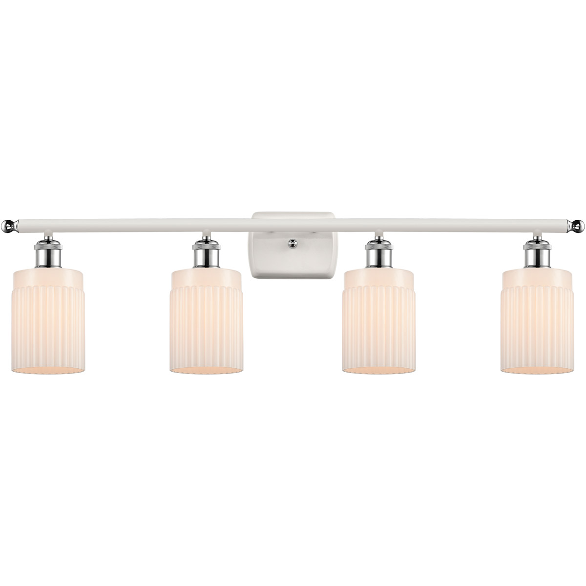 Ballston Hadley 4 Light 36 inch White and Polished Chrome Bath Vanity Light Wall Light in Matte White Glass, Ballston