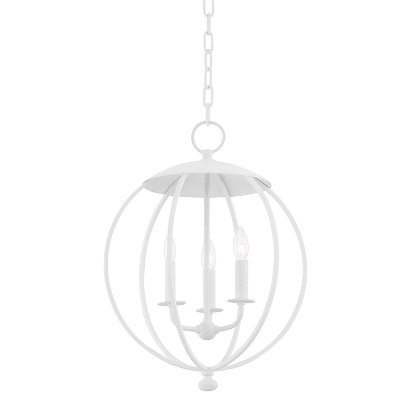 Wesley 3 Light 16.5 inch White Plaster Pendant Ceiling Light