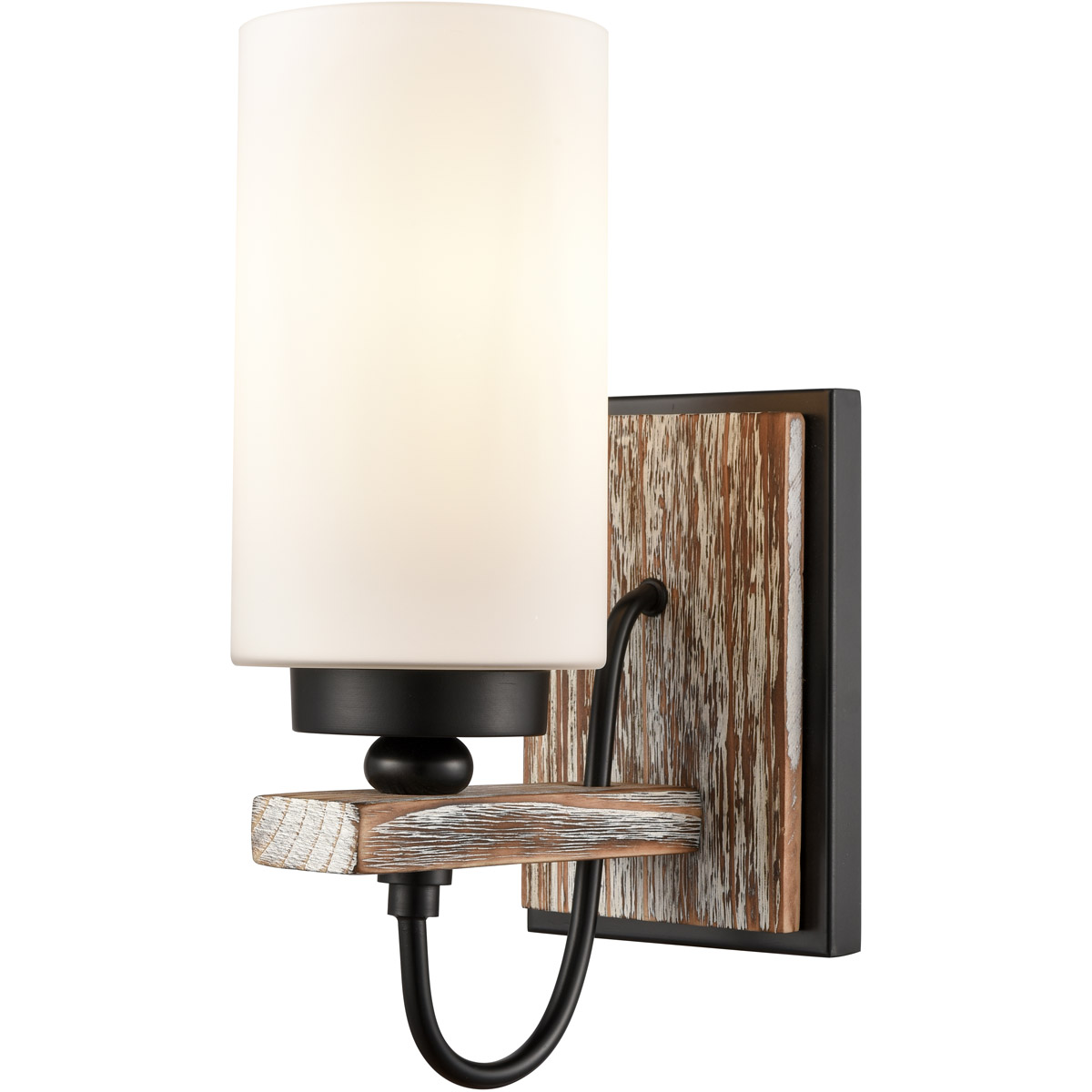 Paladin LED 4.5 inch Matte Black Sconce Wall Light in White Glass