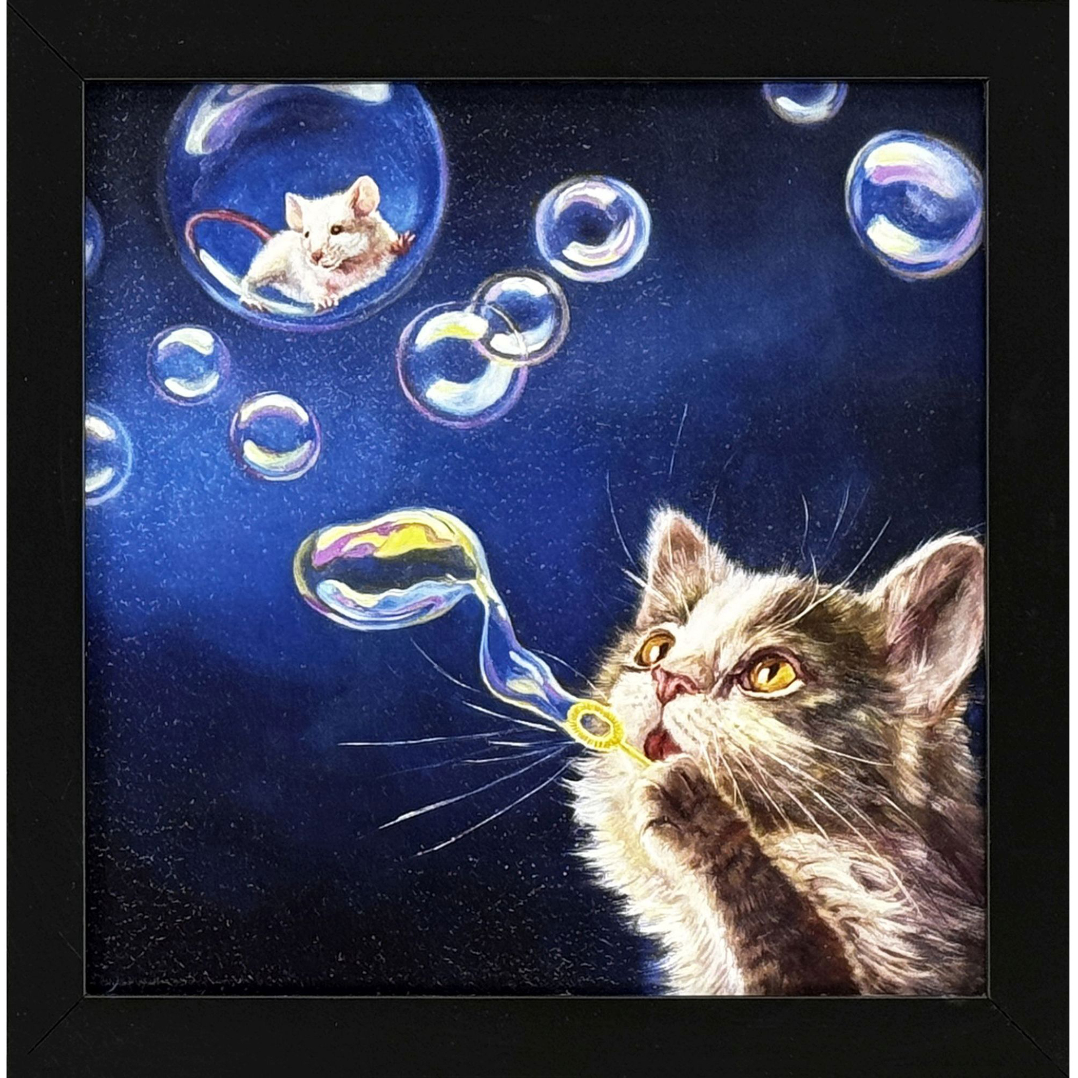 Blowing Bubbles 11 X 11 inch Non-Glass Framed Art, Propac