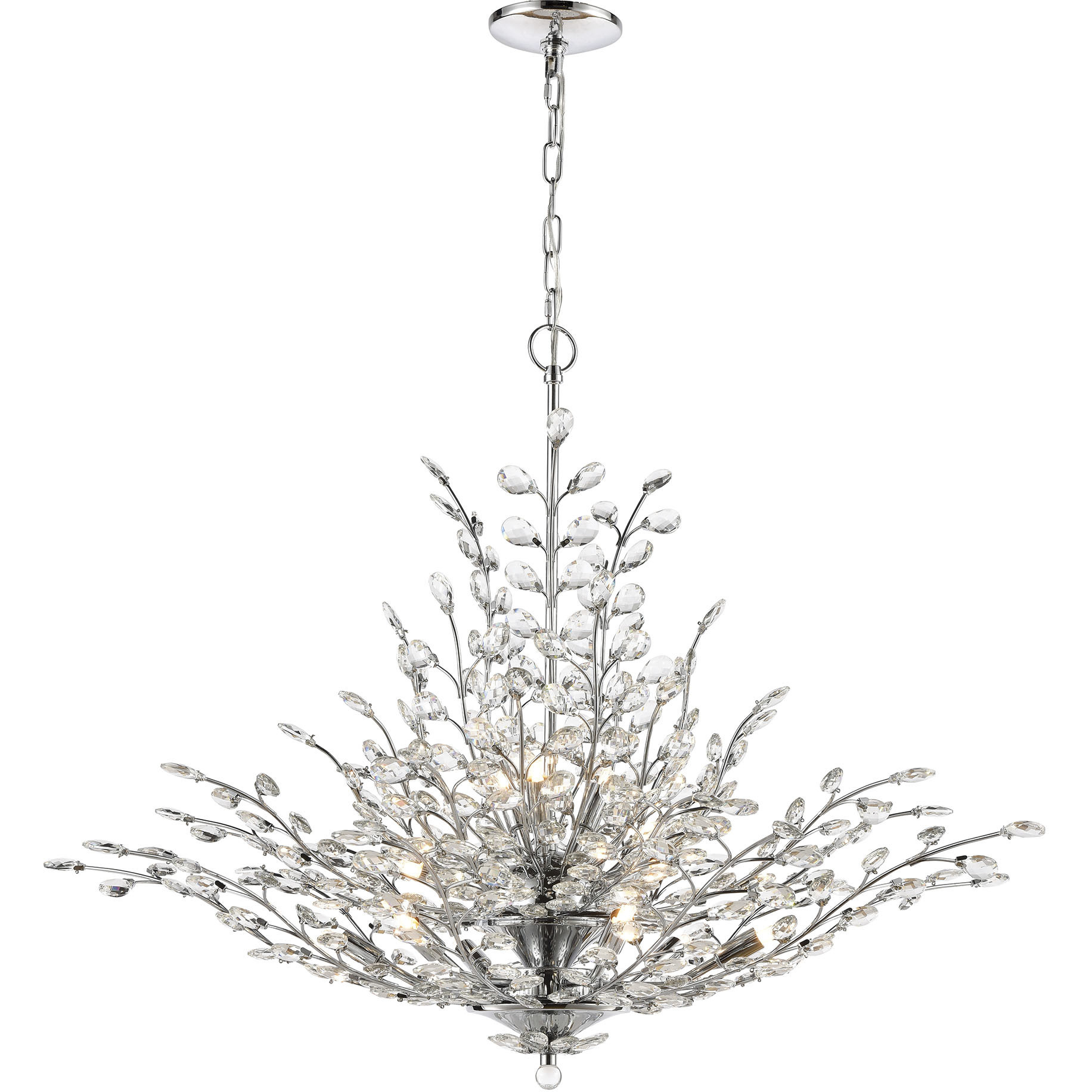 Crystique 12 Light 38 inch Polished Chrome Chandelier Ceiling Light