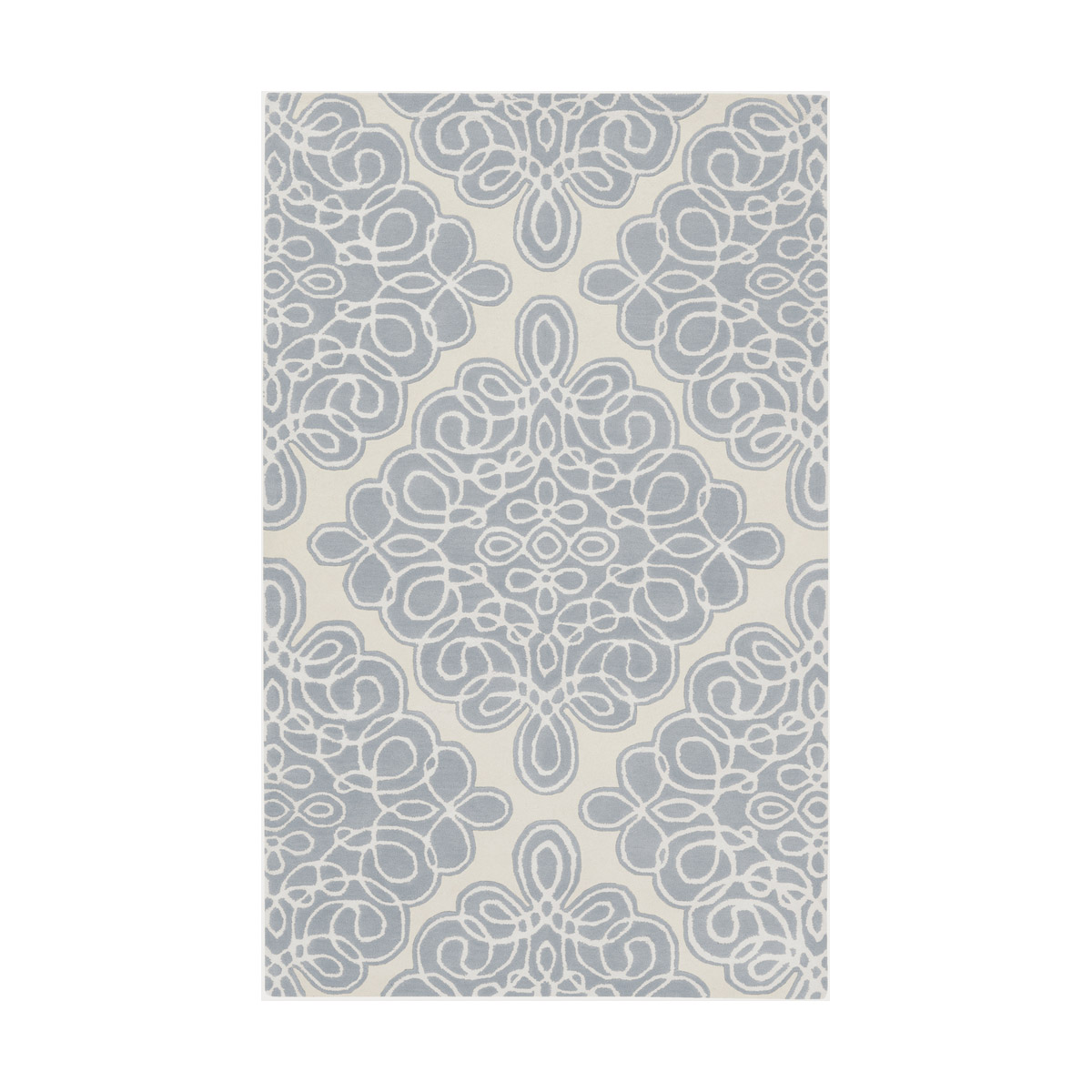 Modern Classics 63 X 39 inch Blue and Neutral Area Rug, Wool