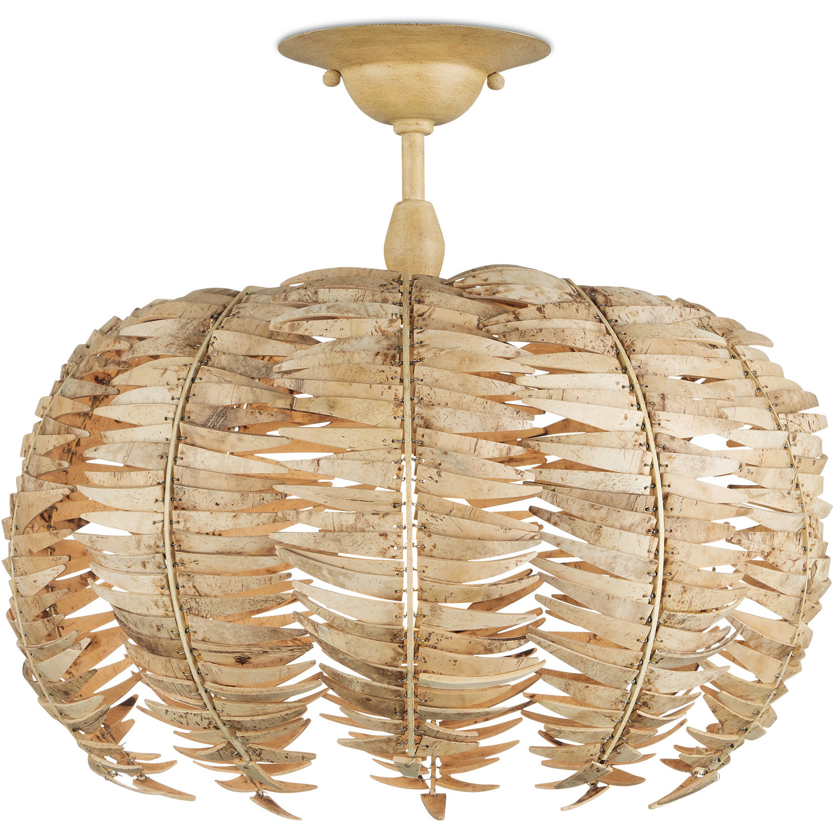 Tiptur 1 Light 15.75 inch Coco Cream Semi-Flush Mount Ceiling Light