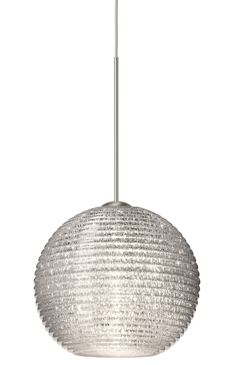 Besa Lighting 1XT 4615GL LED SN Kristall 6 1 Light Mini Pendant Satin Nickel