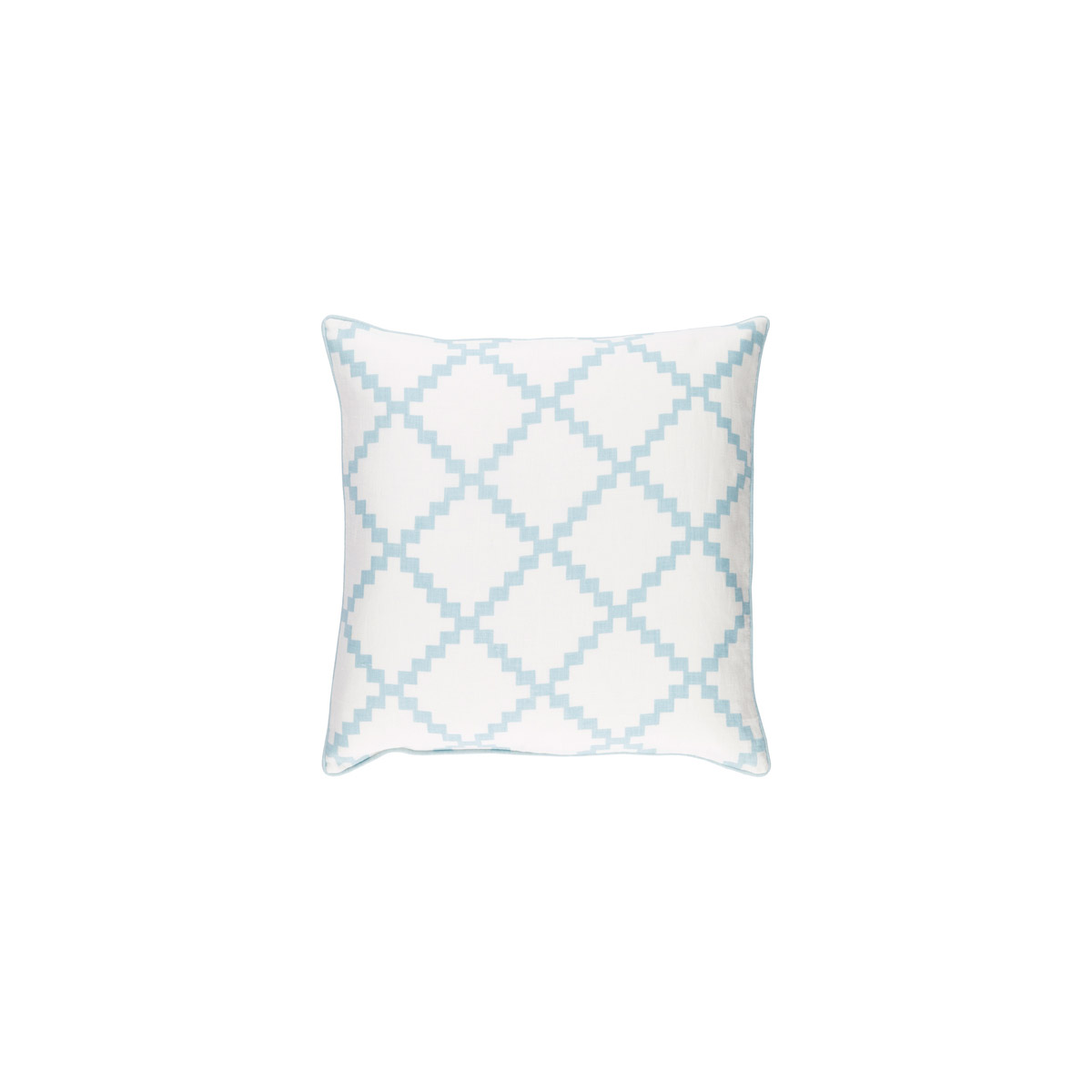 Parsons 18 X 18 inch White and Aqua Throw Pillow