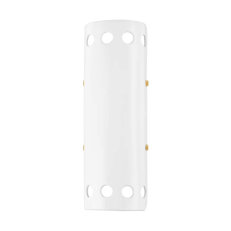 Jean 2 Light 3.5 inch Aged Brass/Ceramic Gloss White ADA Wall Sconce Wall Light