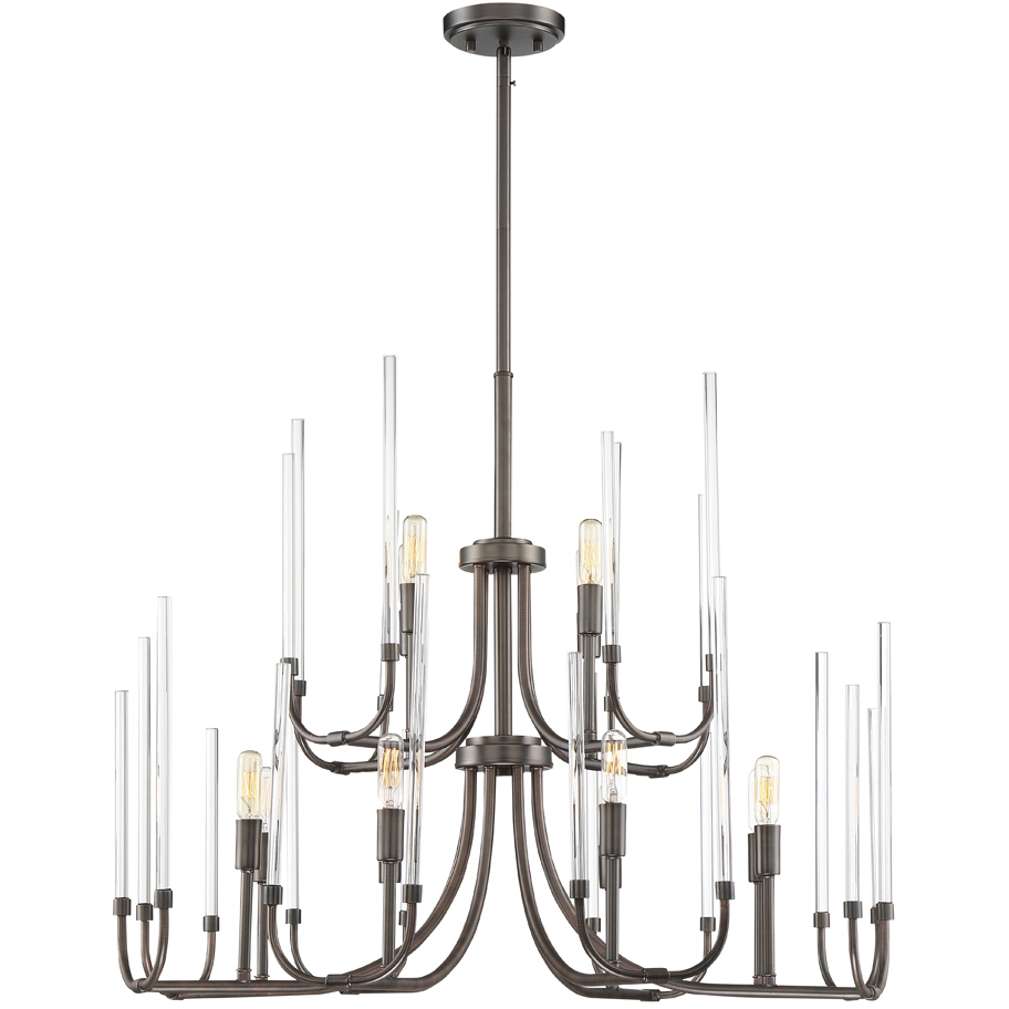 Laretto 12 Light 31 inch Satin Copper Bronze Chandelier Ceiling Light