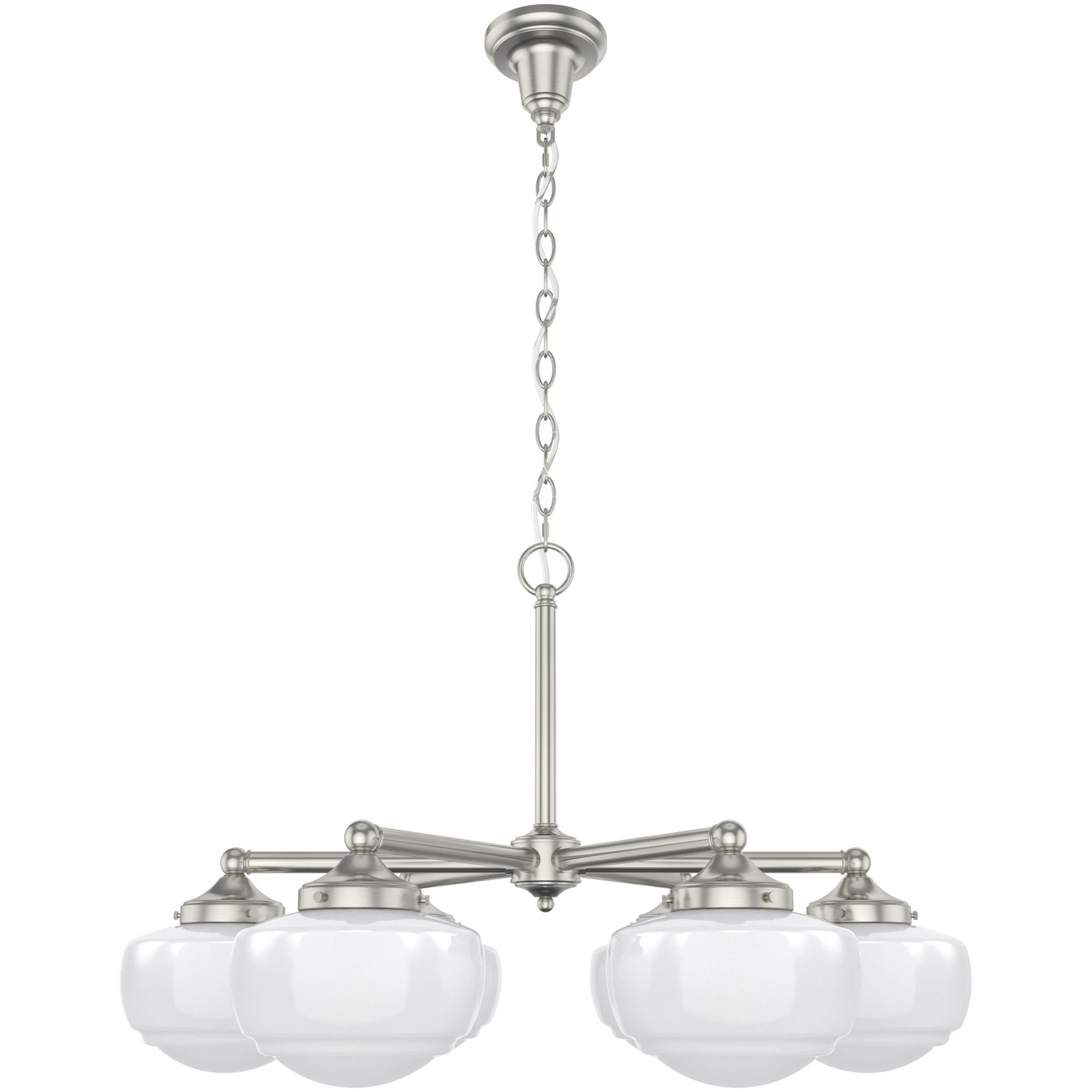 Saddle Creek 6 Light 29.75 inch Brushed Nickel Chandelier Ceiling Light