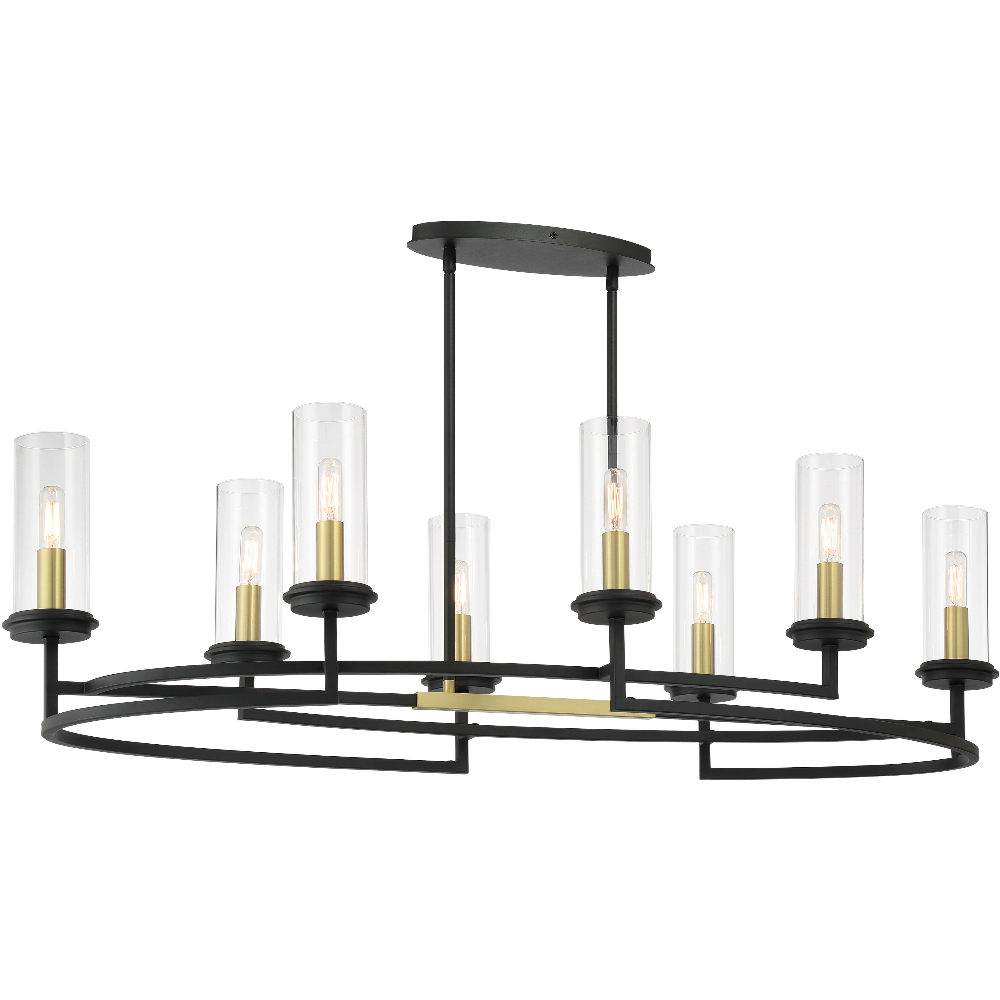 Hillstone 8 Light 45.25 inch Soft Brass And Sand Coal Island Light Ceiling Light