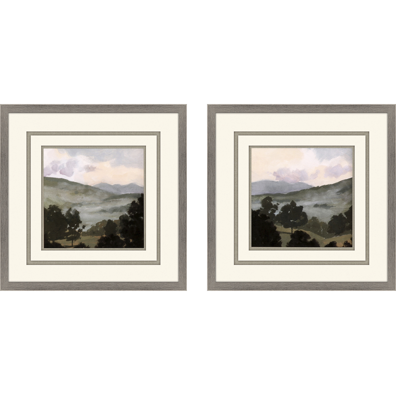 Landscapes Green and Blue and Multi and Purple Framed Art