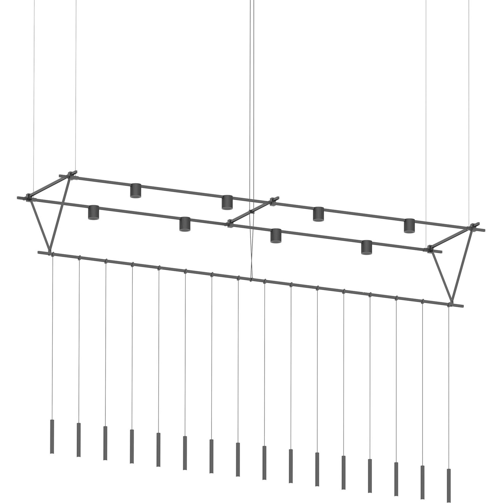 Suspenders LED 170 inch Satin Black Suspension Ceiling Light
