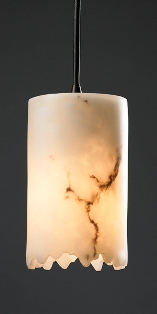 LumenAria 1 Light 4 inch Dark Bronze Pendant Ceiling Light in Black Cord, Cylinder with Broken Rim