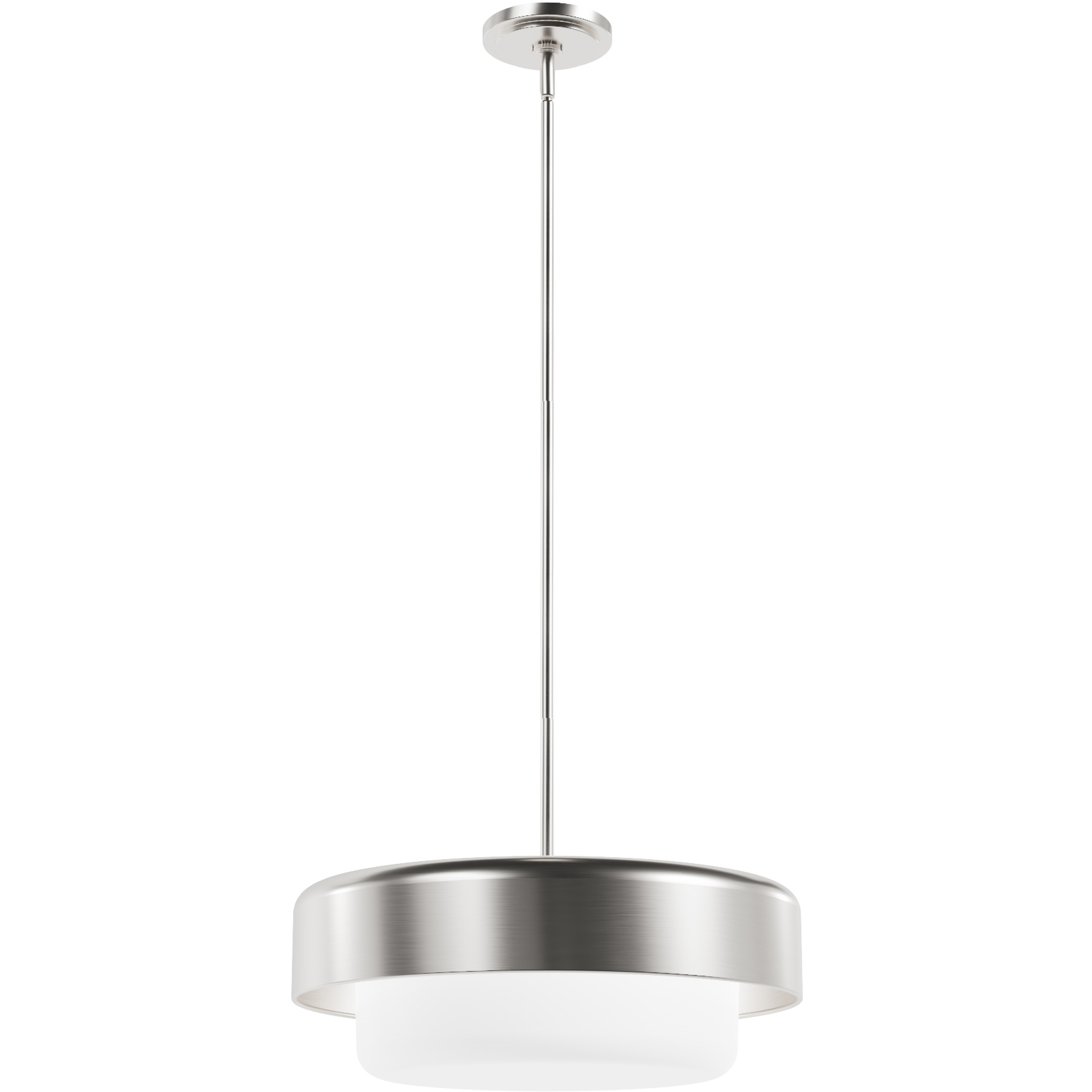 Station 3 Light 18 inch Brushed Nickel Pendant Ceiling Light, Large