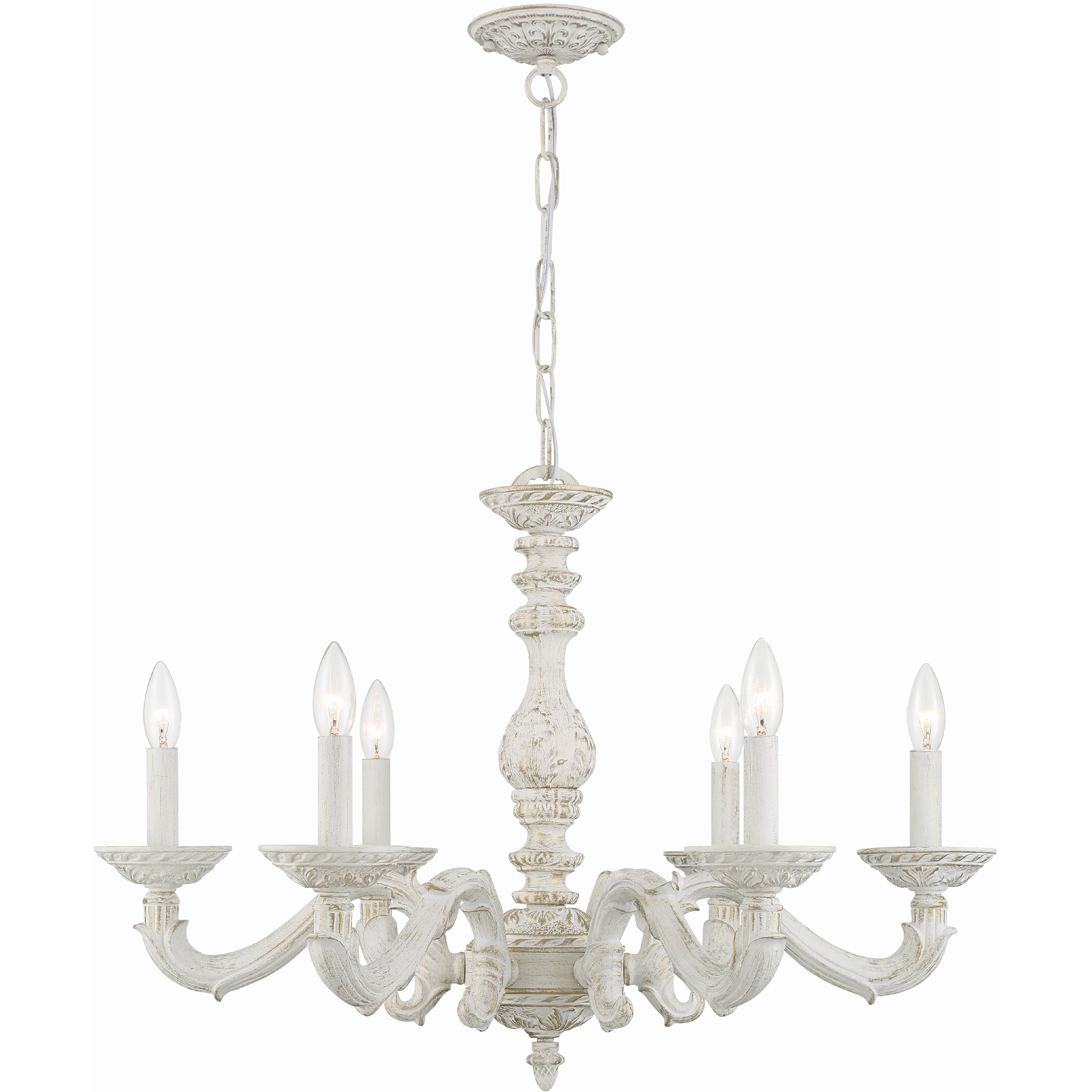 Paris Market 6 Light 28 inch Antique White Chandelier Ceiling Light