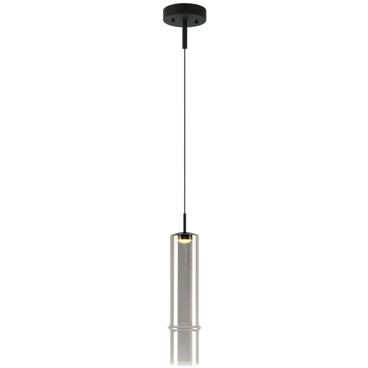 Bambu LED 3.5 inch Matte Black and Smoked Pendant Ceiling Light