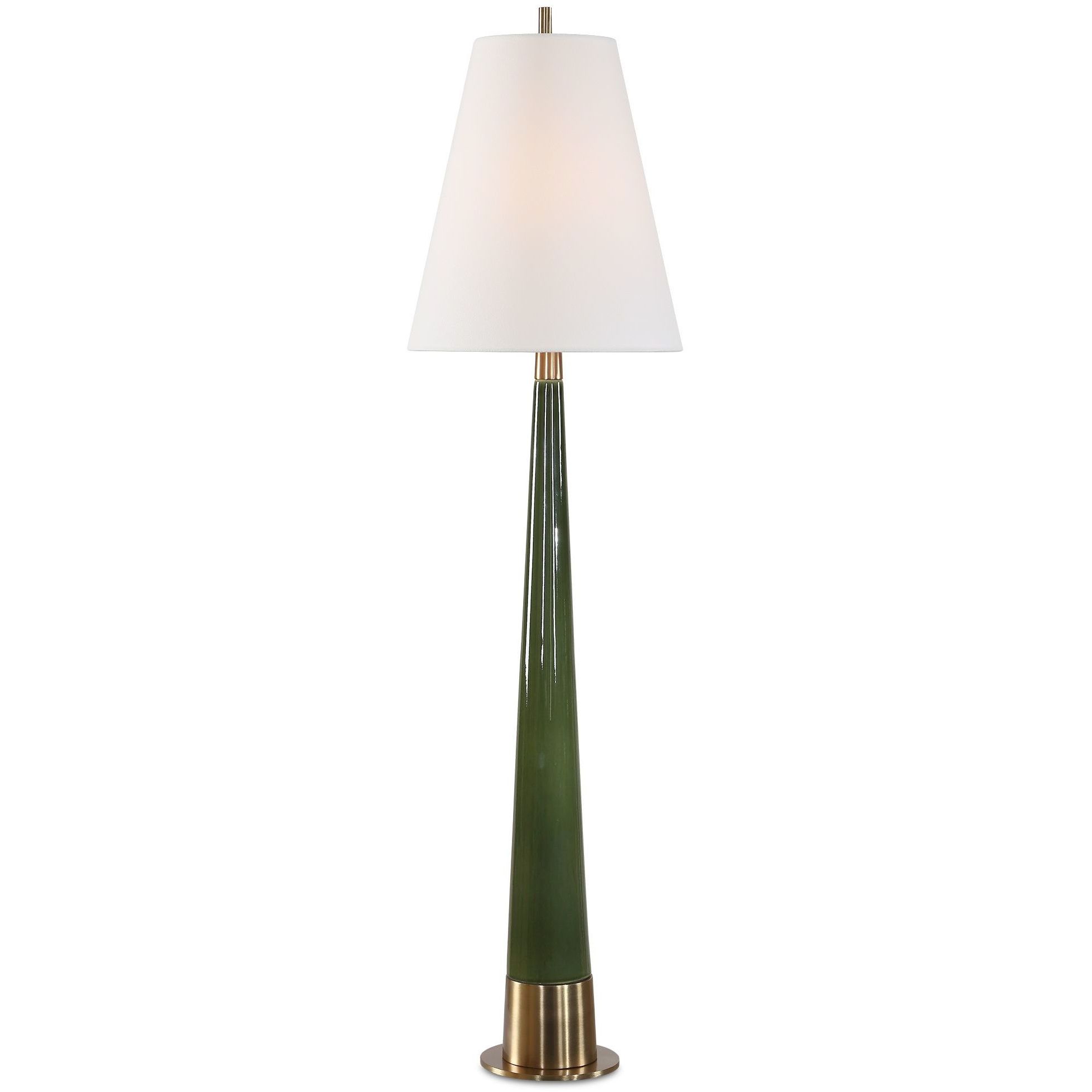 Riccardi 38 inch 100 watt Moss Green Glaze and Antique Brass Table Lamp Portable Light
