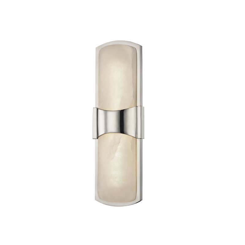 Valencia LED 5.25 inch Polished Nickel ADA Wall Sconce Wall Light, Spanish Alabaster