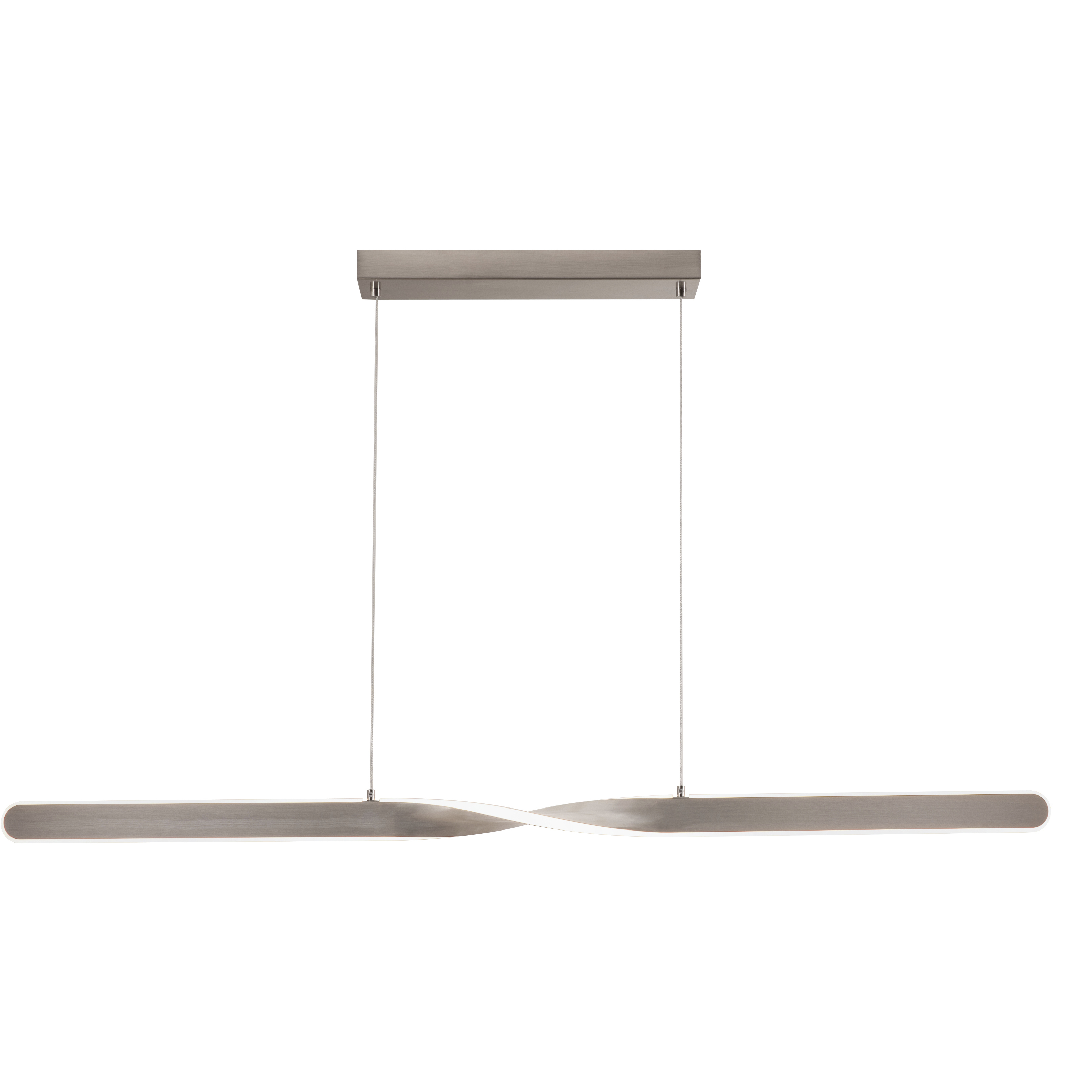 Twist 2 Light 47.6 inch Satin Nickel Linear Pendant Ceiling Light