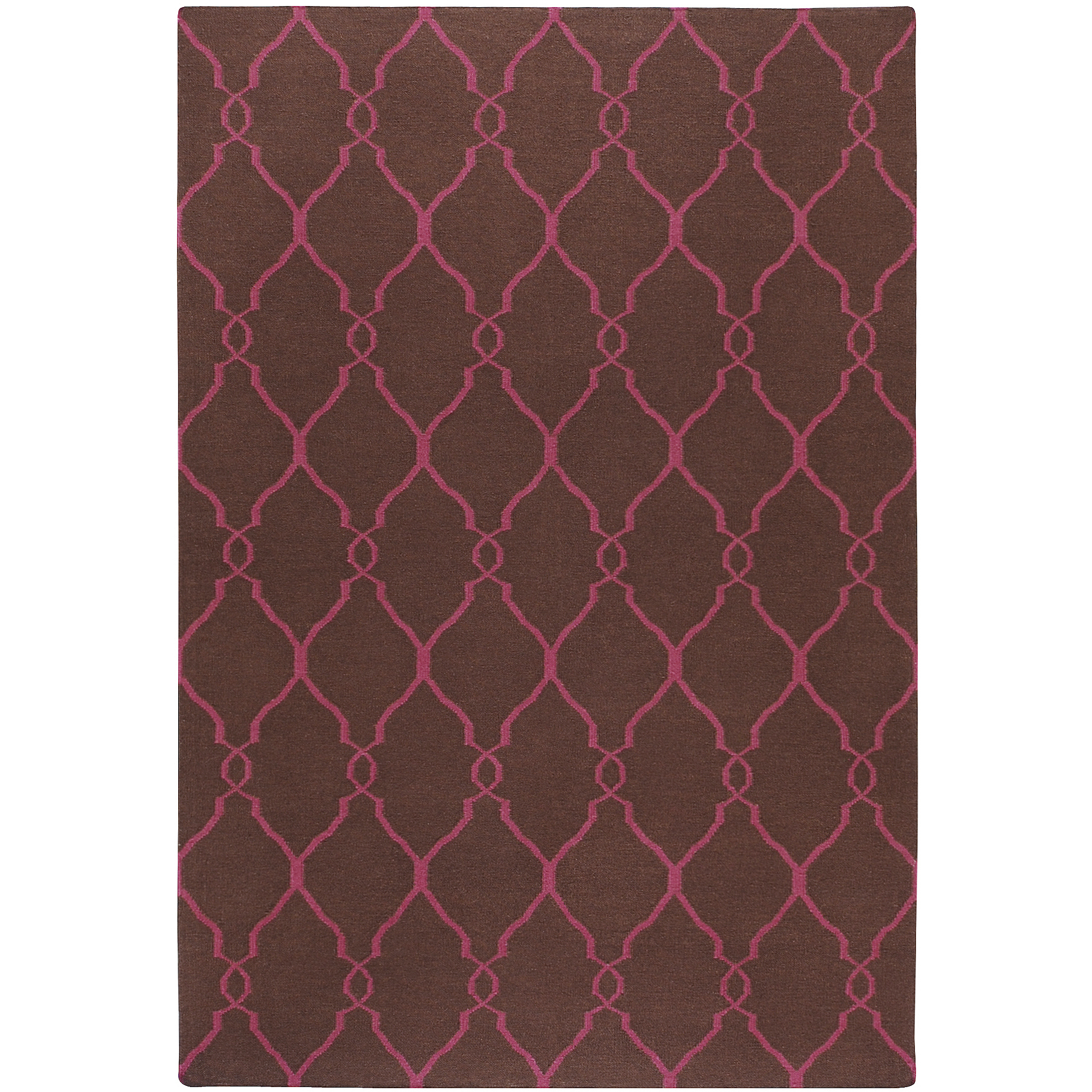 Fallon 96 X 60 inch Dark Brown, Fuchsia Rug
