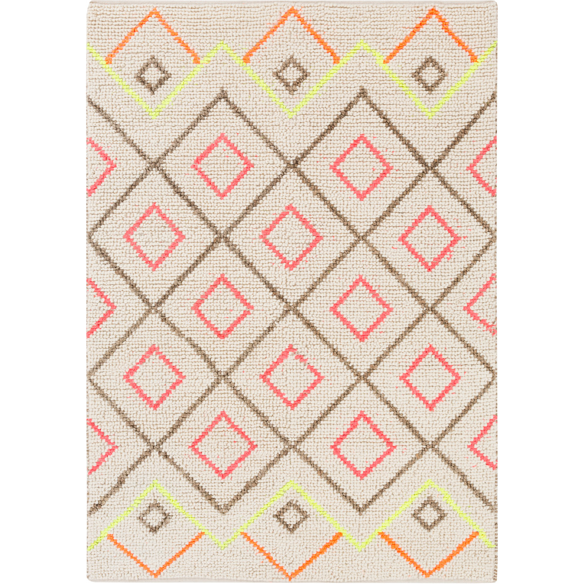 Verona 72 X 48 inch Orange and Pink Area Rug, Wool, Jute, and Polyester