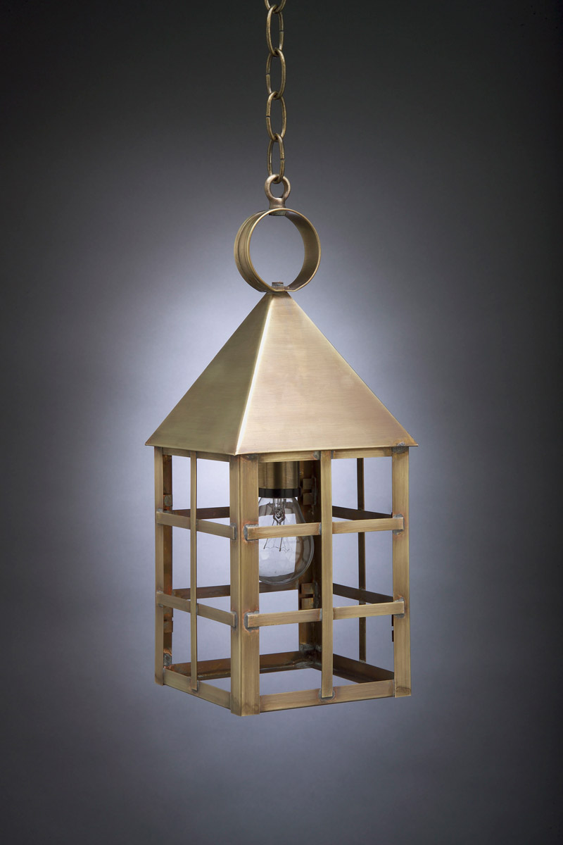 York 1 Light 6 inch Verdi Gris Hanging Lantern Ceiling Light in Seedy Marine Glass