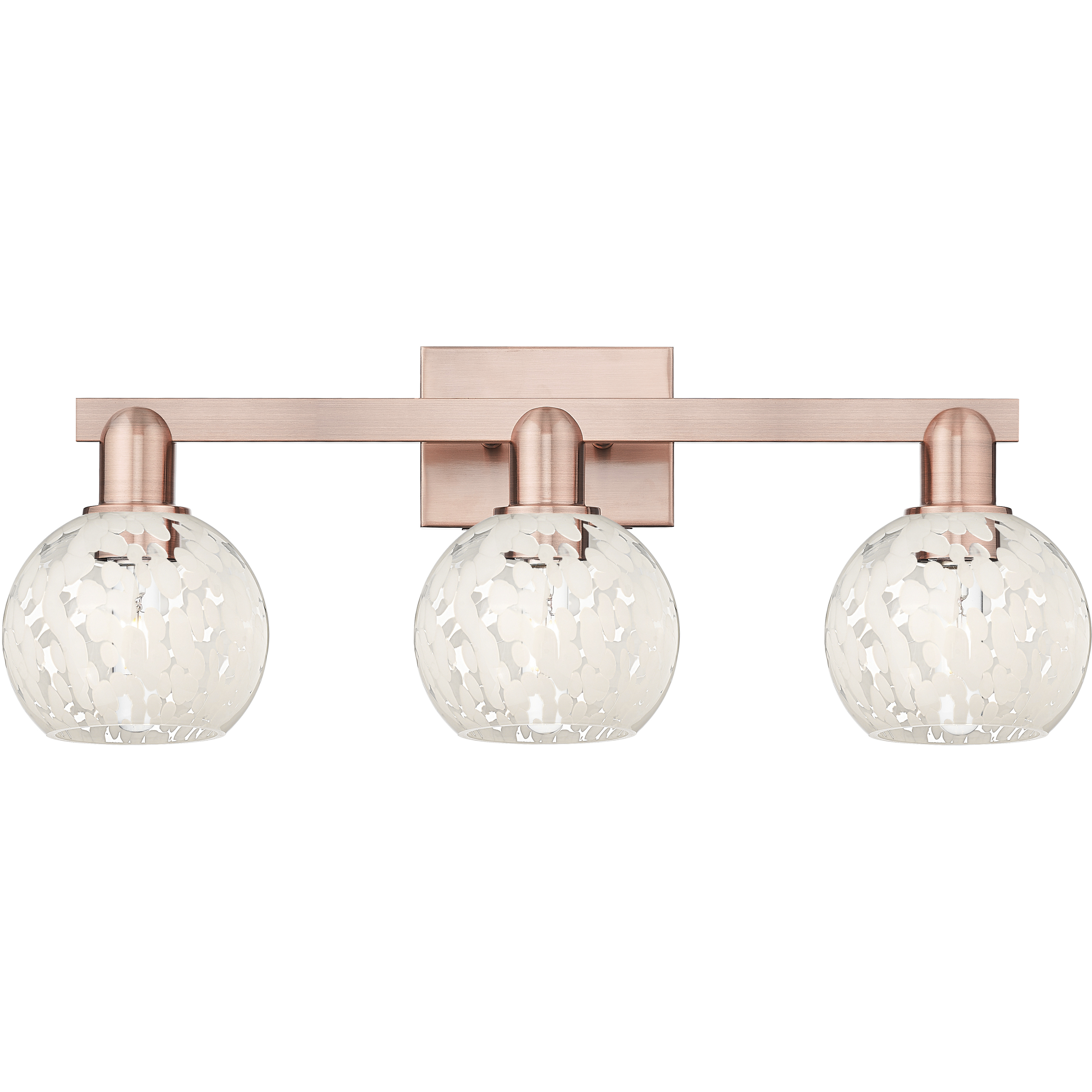 Arcadia White Mouchette 3 Light 25 inch Antique Copper Bath Vanity Light Wall Light