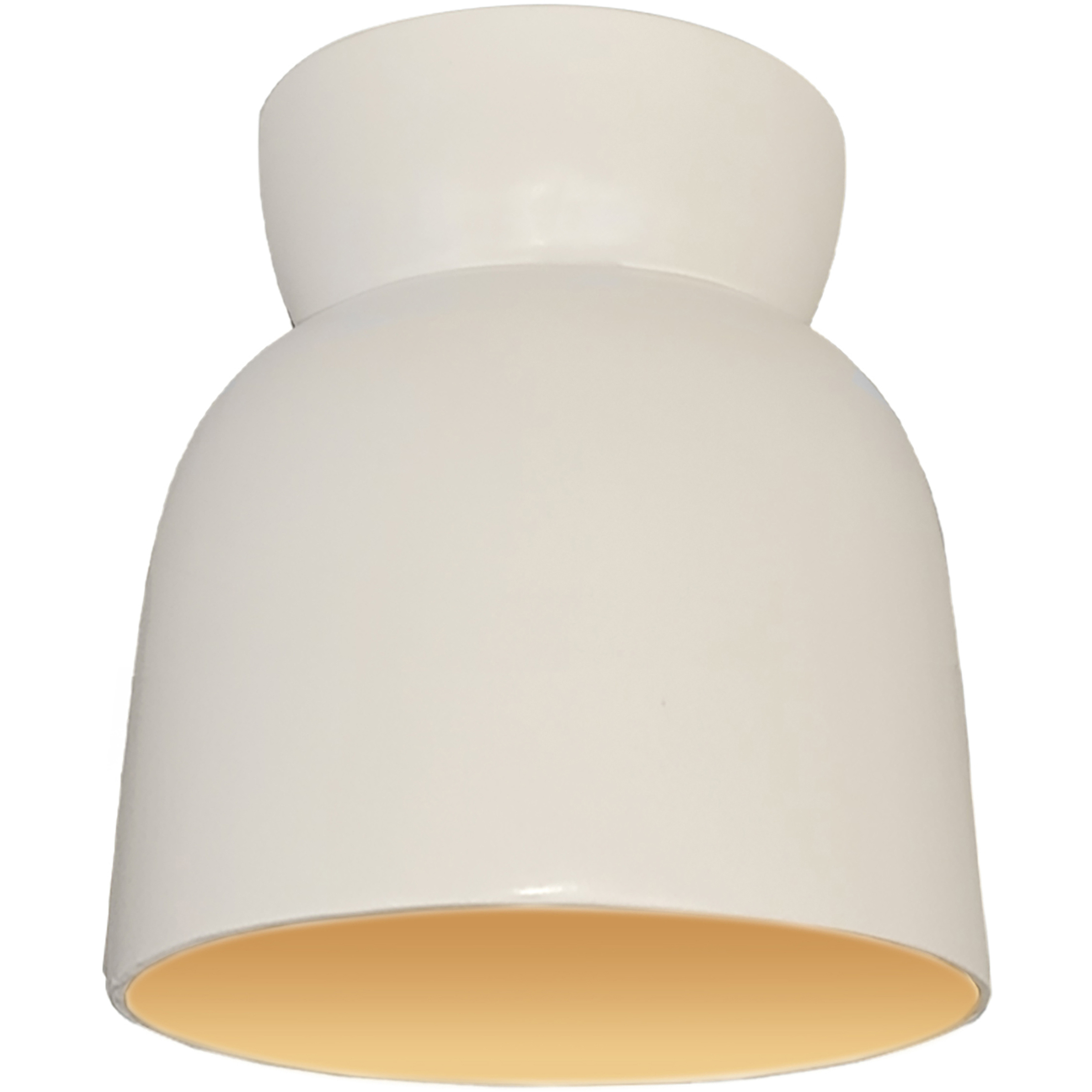 Radiance Collection 1 Light 7.5 inch Matte White with Champagne Gold Outdoor Flush Mount