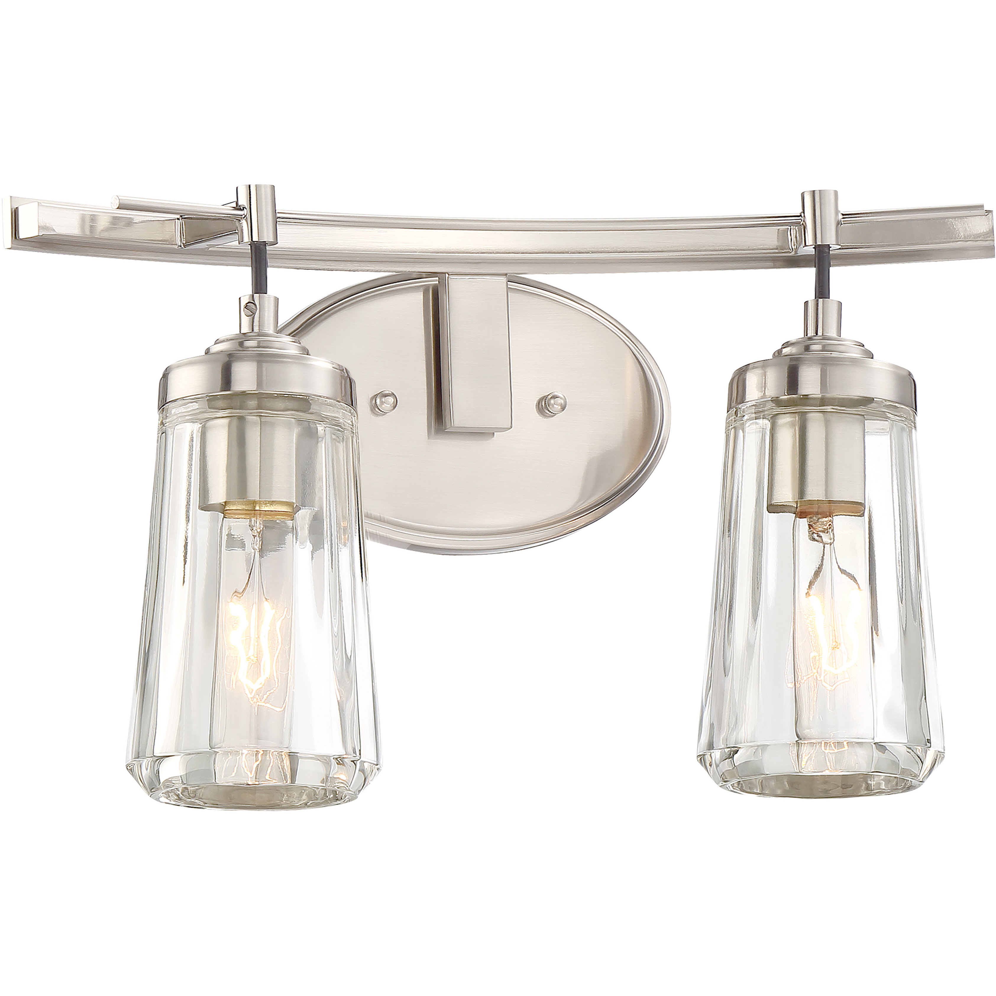 Poleis 2 Light 16 inch Brushed Nickel Bath Light Wall Light