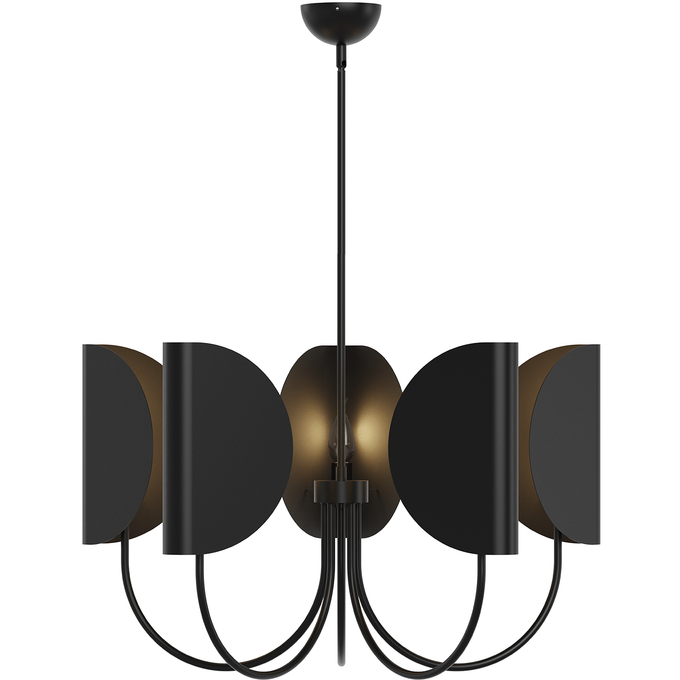 Alora Mood Seno 5 Light 32 inch Matte Black Chandelier Ceiling Light in Steel Shade
