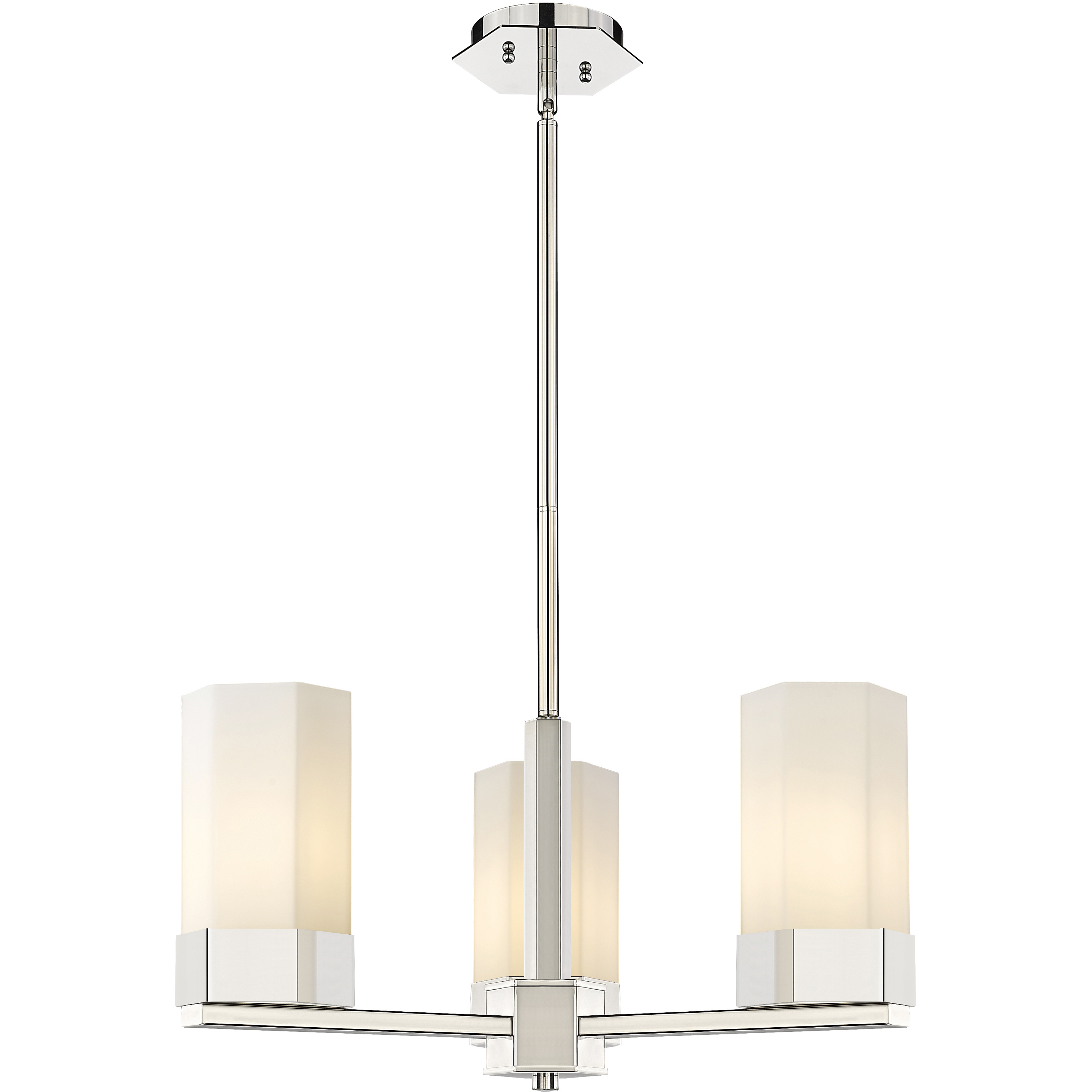 Claverack 3 Light 21.63 inch Polished Nickel Pendant Ceiling Light in Matte White Glass
