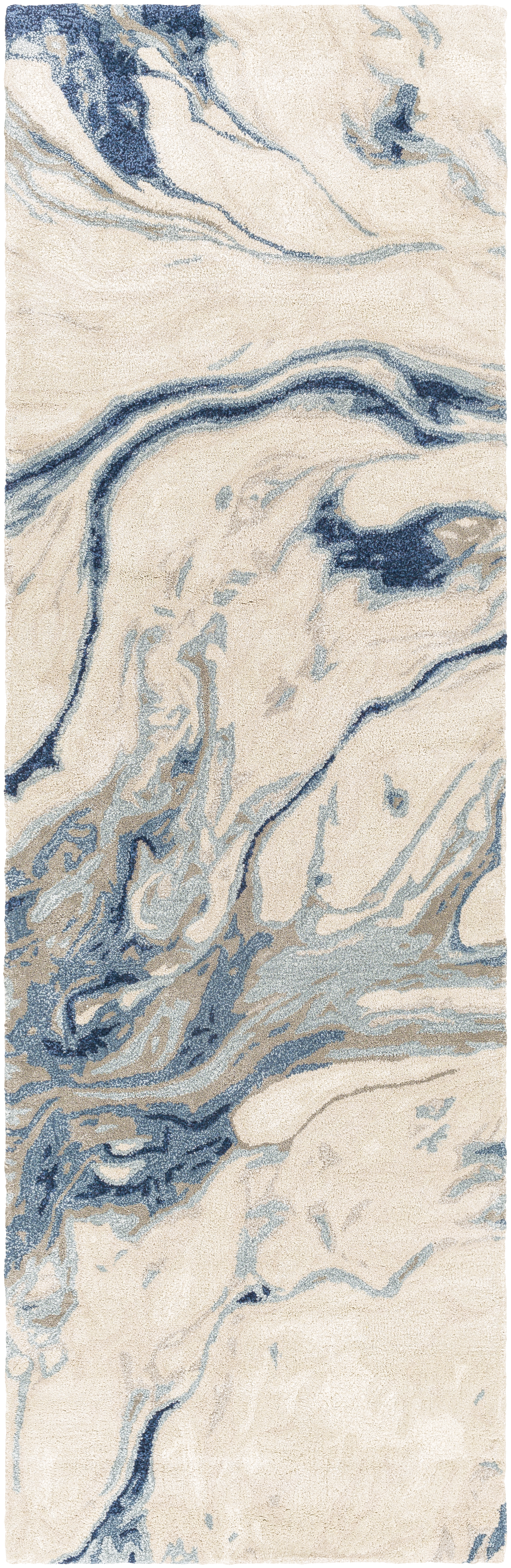 Kavita 96 X 30 inch Navy Rug in 2.5 x 8, Runner