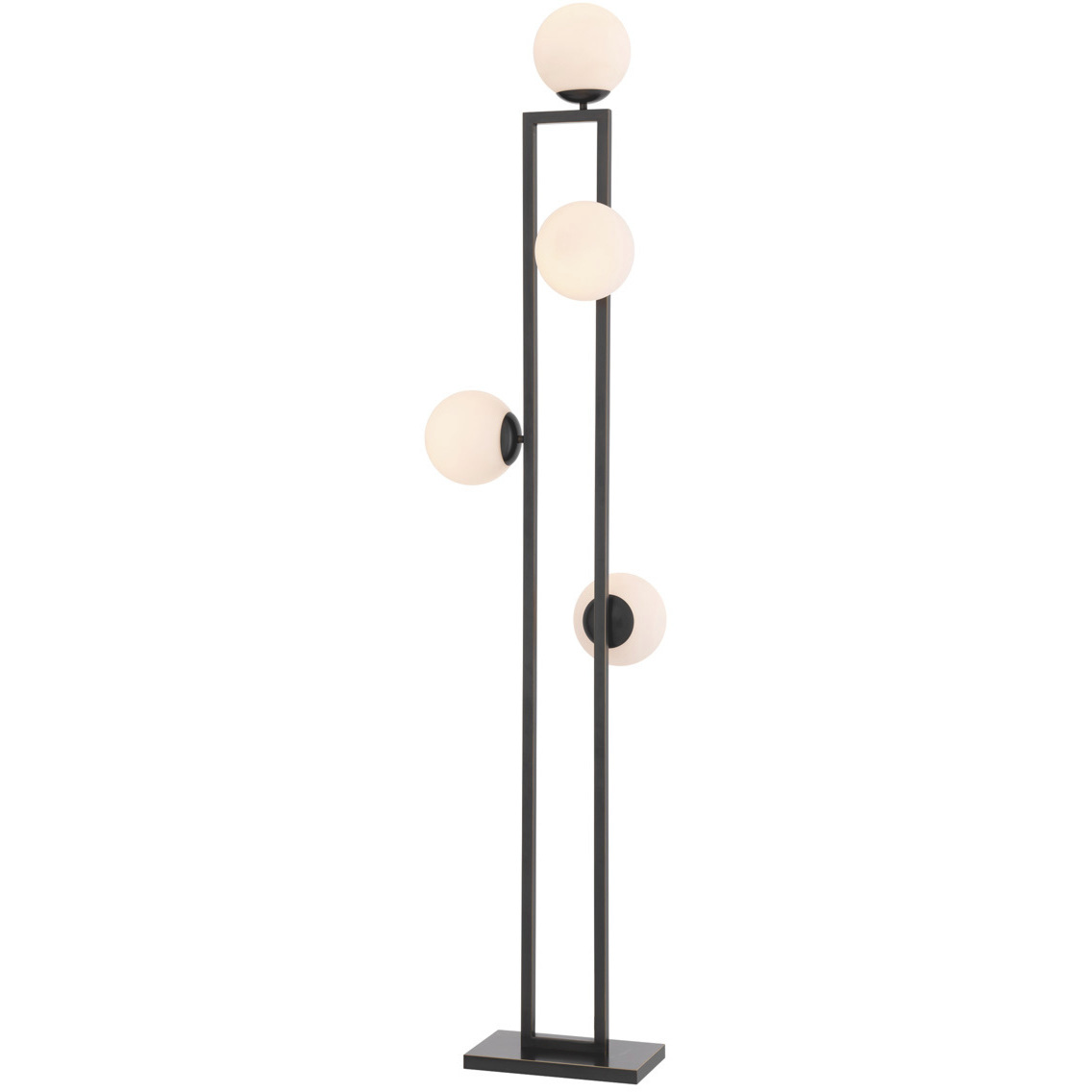 Pascal 68.9 inch 40 watt Bronze Highlight and White Glass Floor Lamp Portable Light