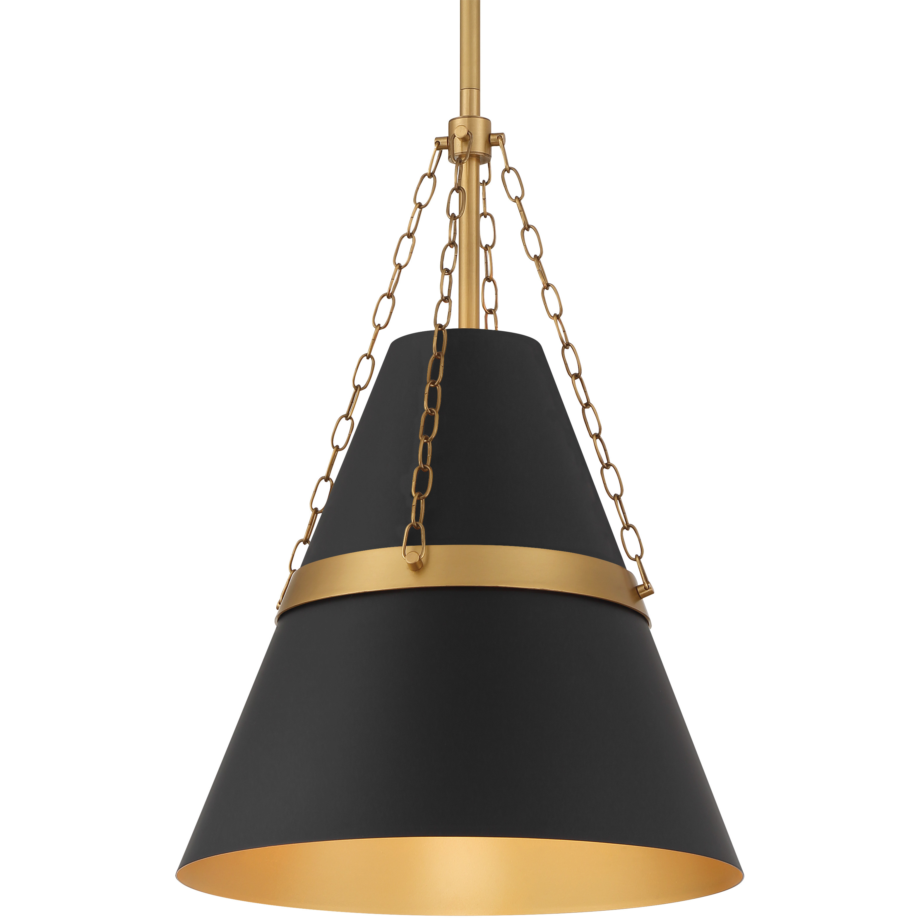 Springfield 1 Light 12 inch Legacy Brass and Dark Matte Black Pendant Ceiling Light