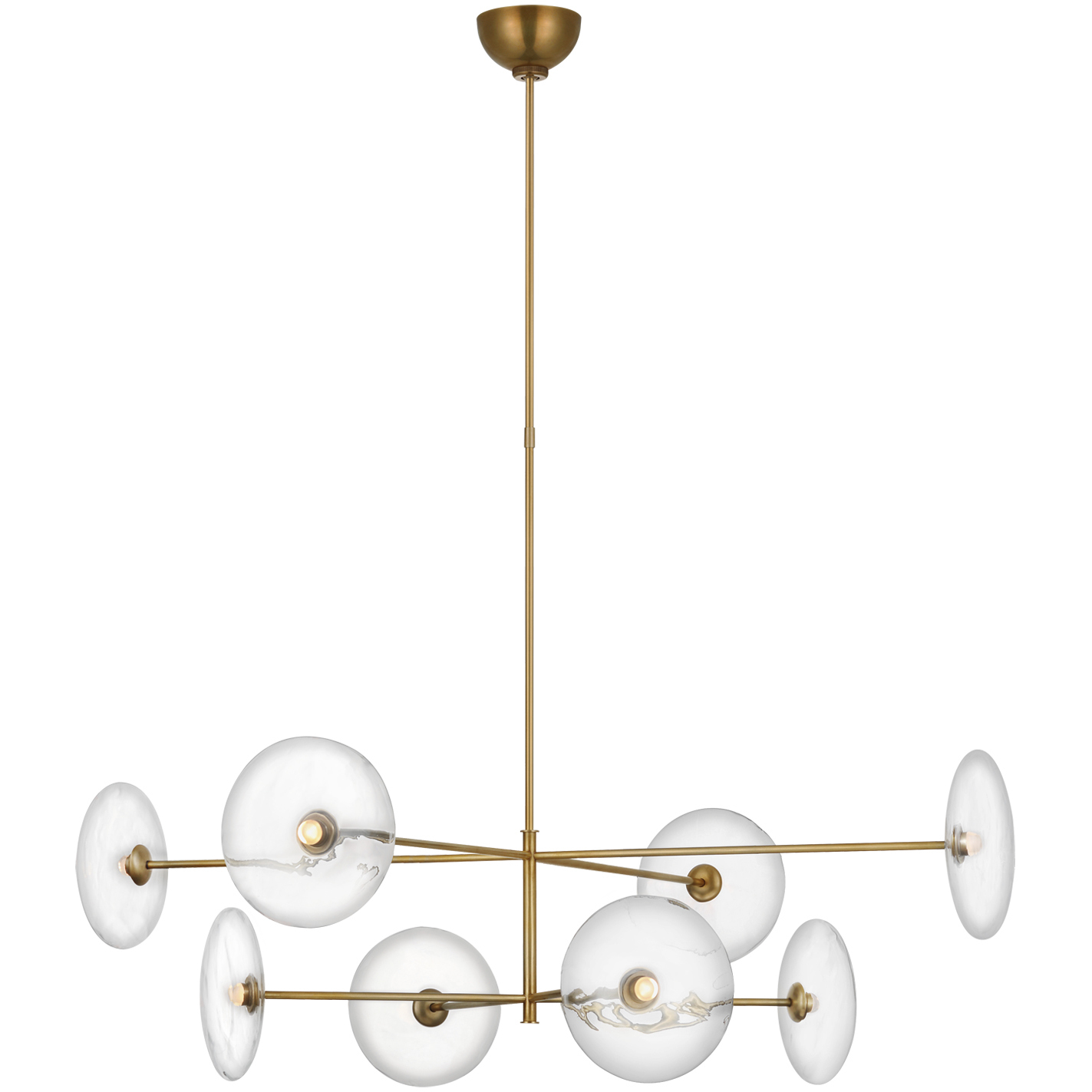 Ian K. Fowler Calvino LED 42 inch Hand-Rubbed Antique Brass Radial Chandelier Ceiling Light, Large
