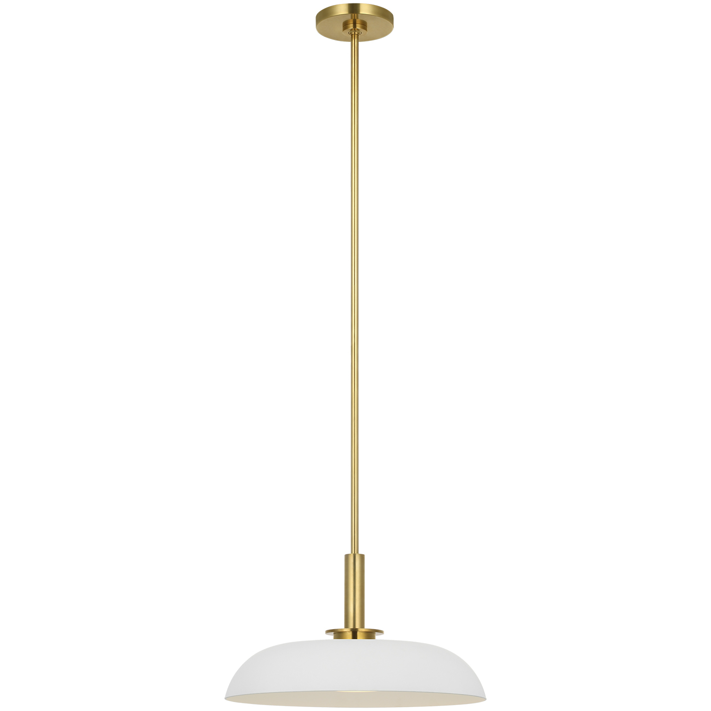 Amber Lewis Cyrus LED 15.5 inch Hand-Rubbed Antique Brass and Matte White Pendant Ceiling Light