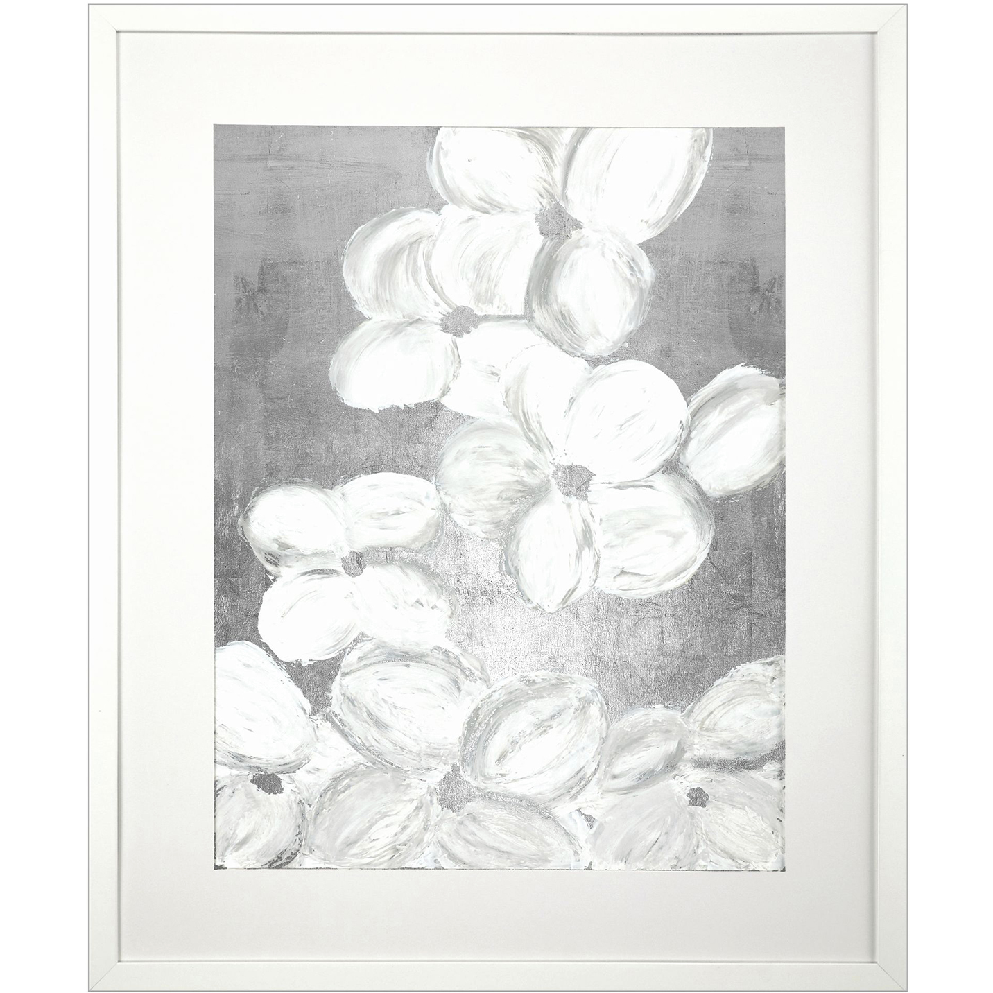 Spring Cascade / Spring Tumble White and Gray and Metallic Framed Art, The Studio