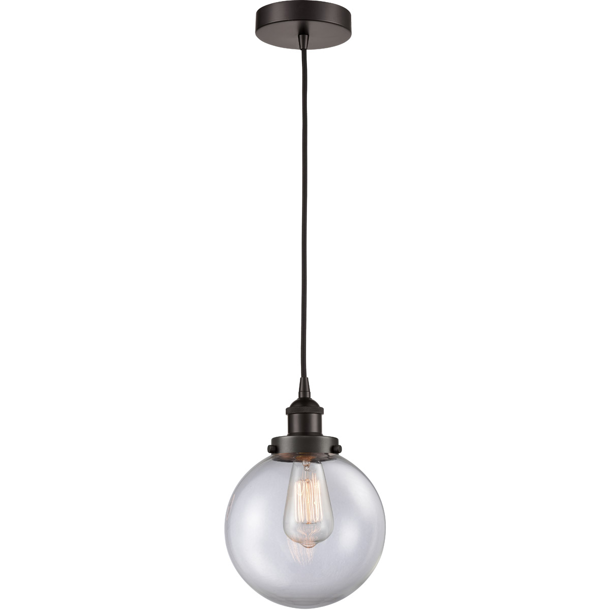 Edison Beacon LED 8 inch Oil Rubbed Bronze Mini Pendant Ceiling Light